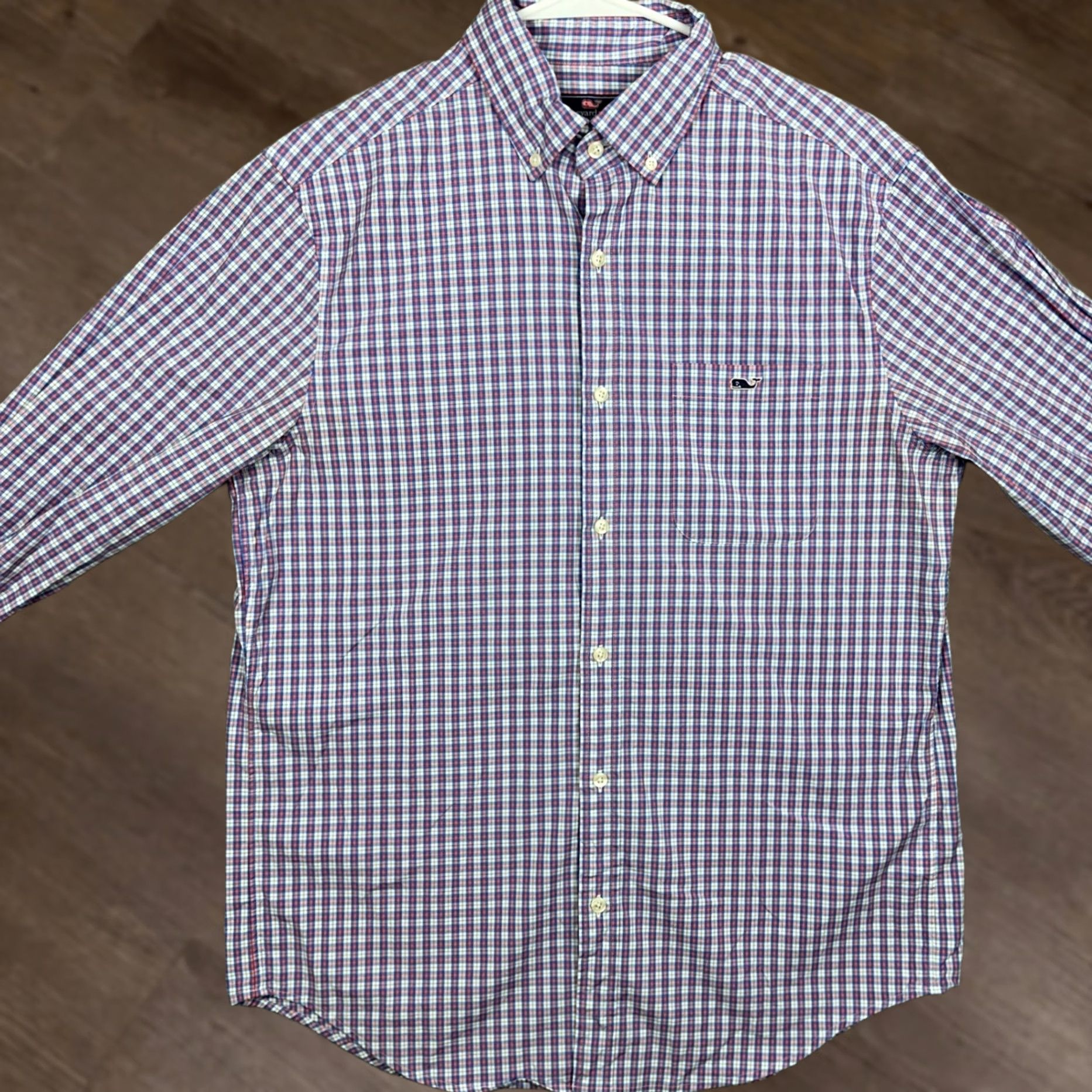 Vineyard Vines Vineyard Vines Tucker Shirt Mens Medium Blue Red Plaid Button-Down Classic Fit Stretch Size US M / EU 48-50 / 2 - 1 Thumbnail