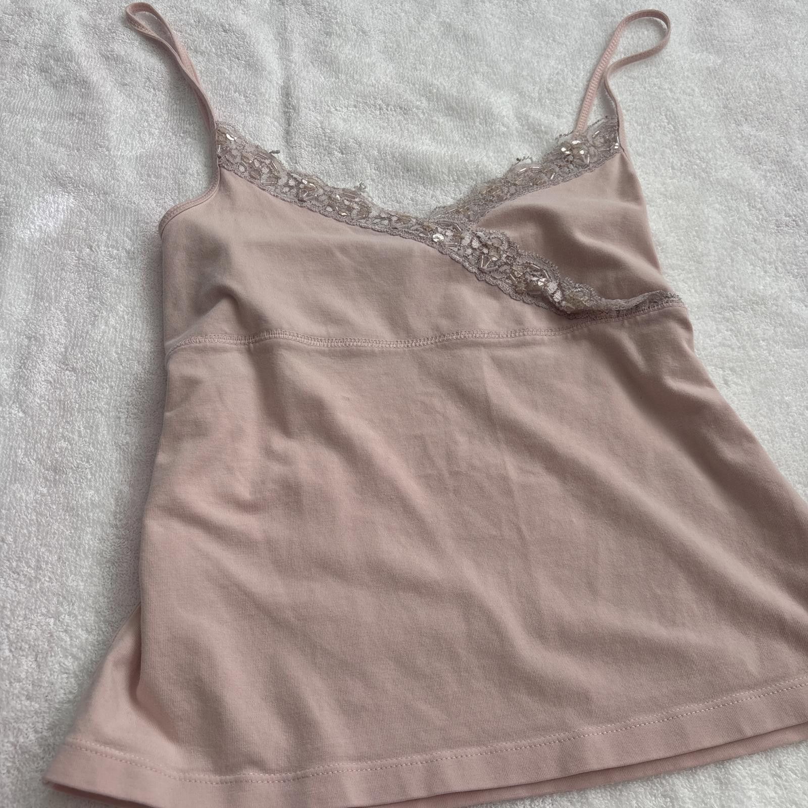 Gap y2k pink coquette beaded lace cami Size S / US 4 / IT 40 - 3 Thumbnail