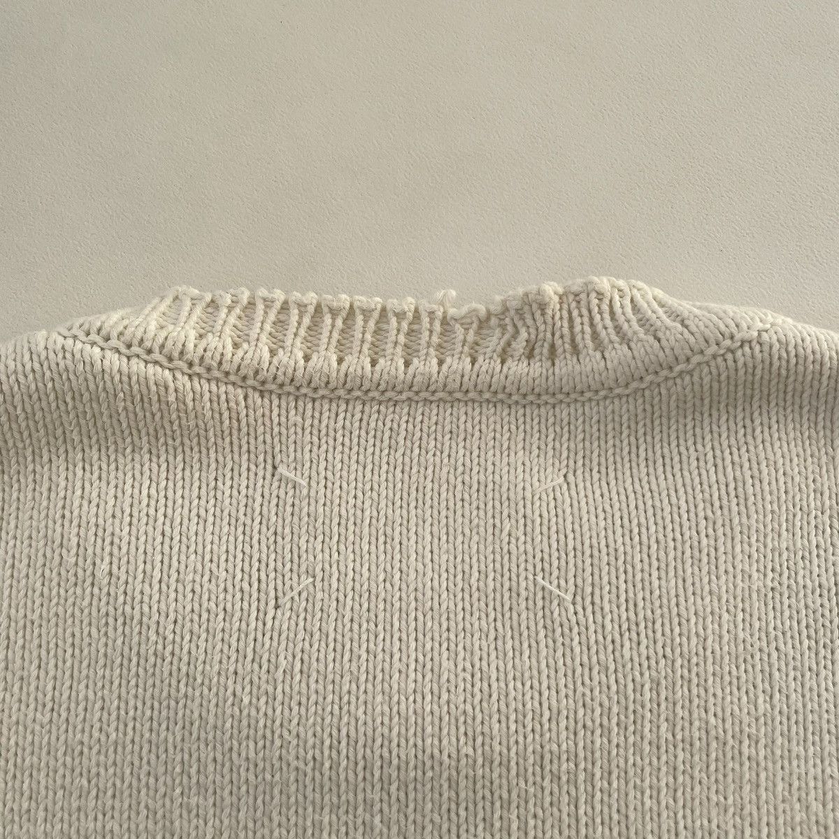Maison Margiela S/S 19 Cream Destroyed Cotton Sweater Size US M / EU 48-50 / 2 - 16 Thumbnail
