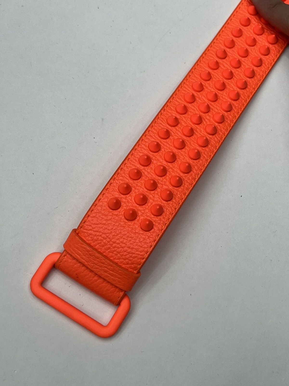 Christian Louboutin Christian Louboutin Orange Spike Belt Size 32 - 4 Thumbnail
