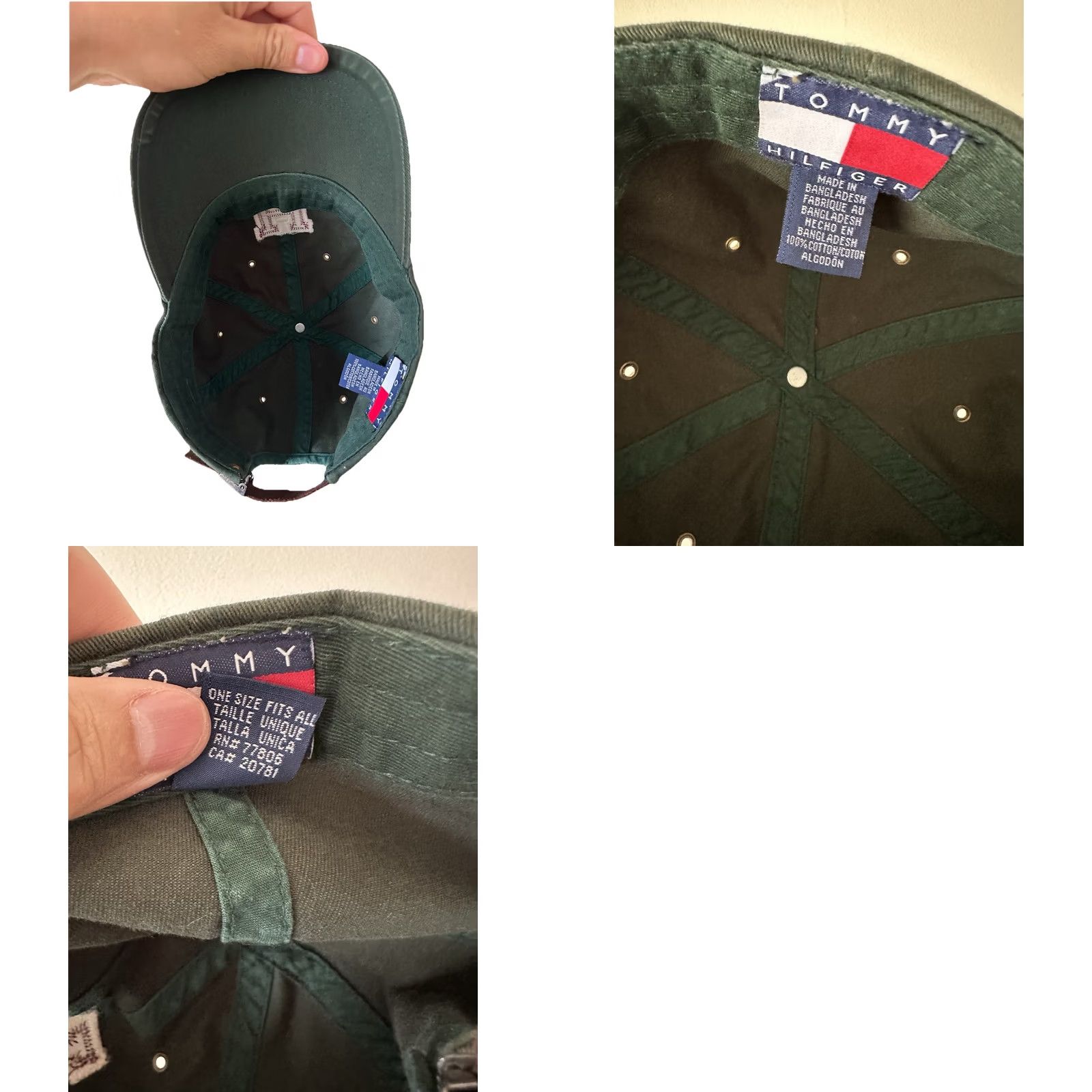 Tommy Hilfiger VINTAGE Tommy Hilfiger Hat Cap Outdoors 90s Embroidered Big H Logo Adjustable Baseball Cap Men One Size Green Size ONE SIZE - 8 Thumbnail