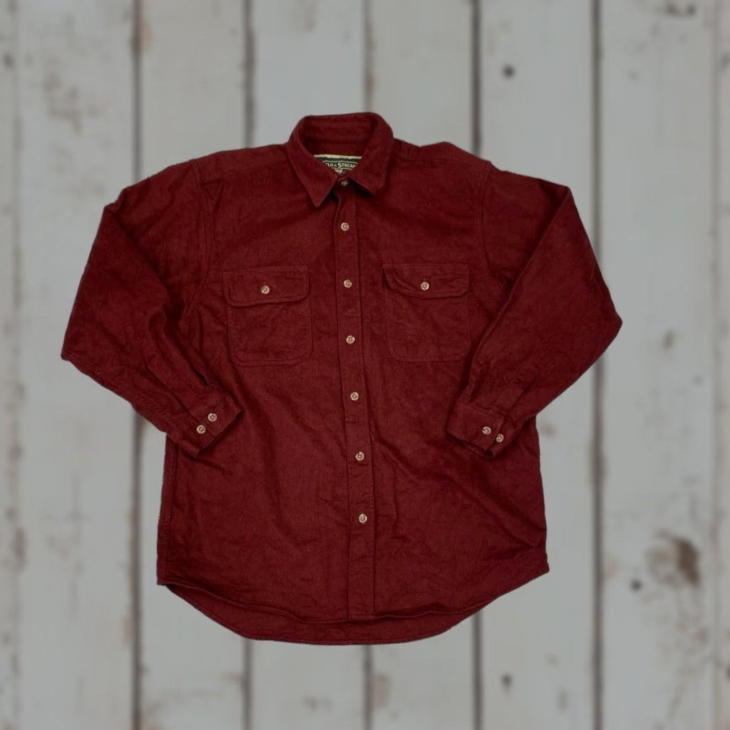 CLOT VINTAGE Field & Stream Chamois Cloth Shirt Long Sleeve Button Up 90s Red Size L Mens Size US L / EU 52-54 / 3 - 1 Thumbnail