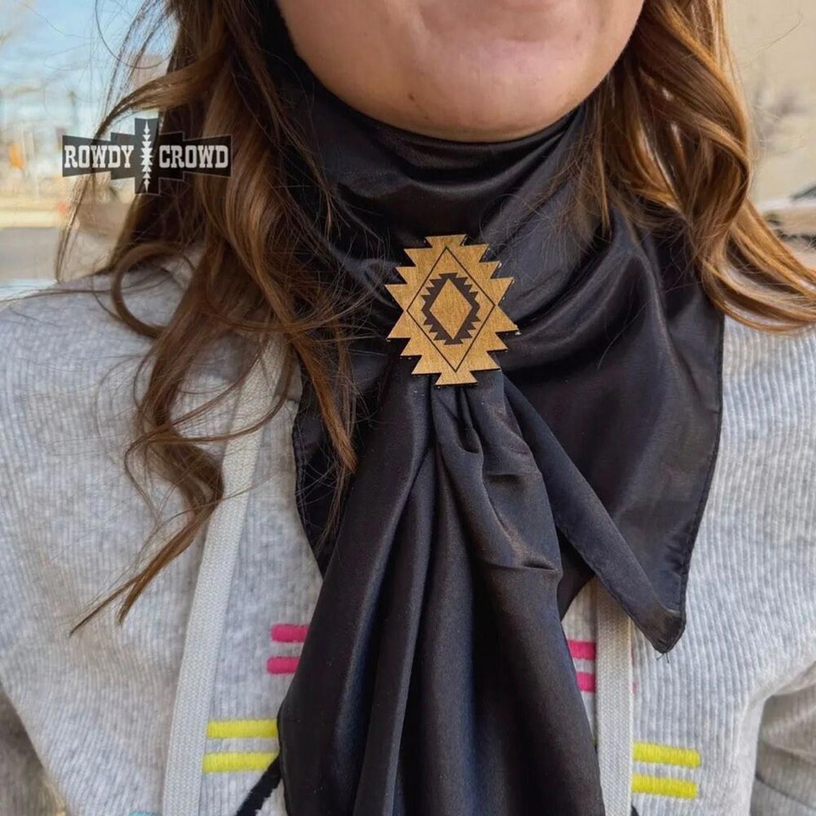 NBDN Nobrandedon Southwestern Aztec Sky Leather Scarf Slide Made in the USA Size ONE SIZE - 4 Thumbnail