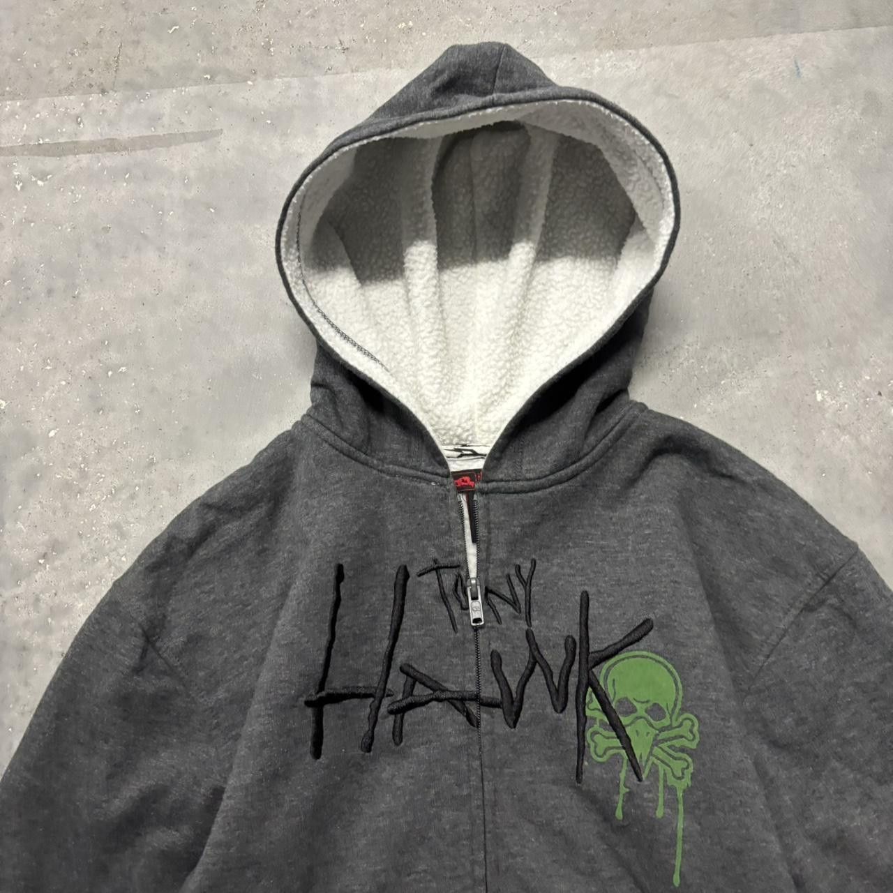 Japanese Brand × Vintage Crazy Vintage Y2K/2000s Grunge Cyber Goth Tony Hawk Skater Zip Up Hoodie! Size US M / EU 48-50 / 2 - 2 Thumbnail