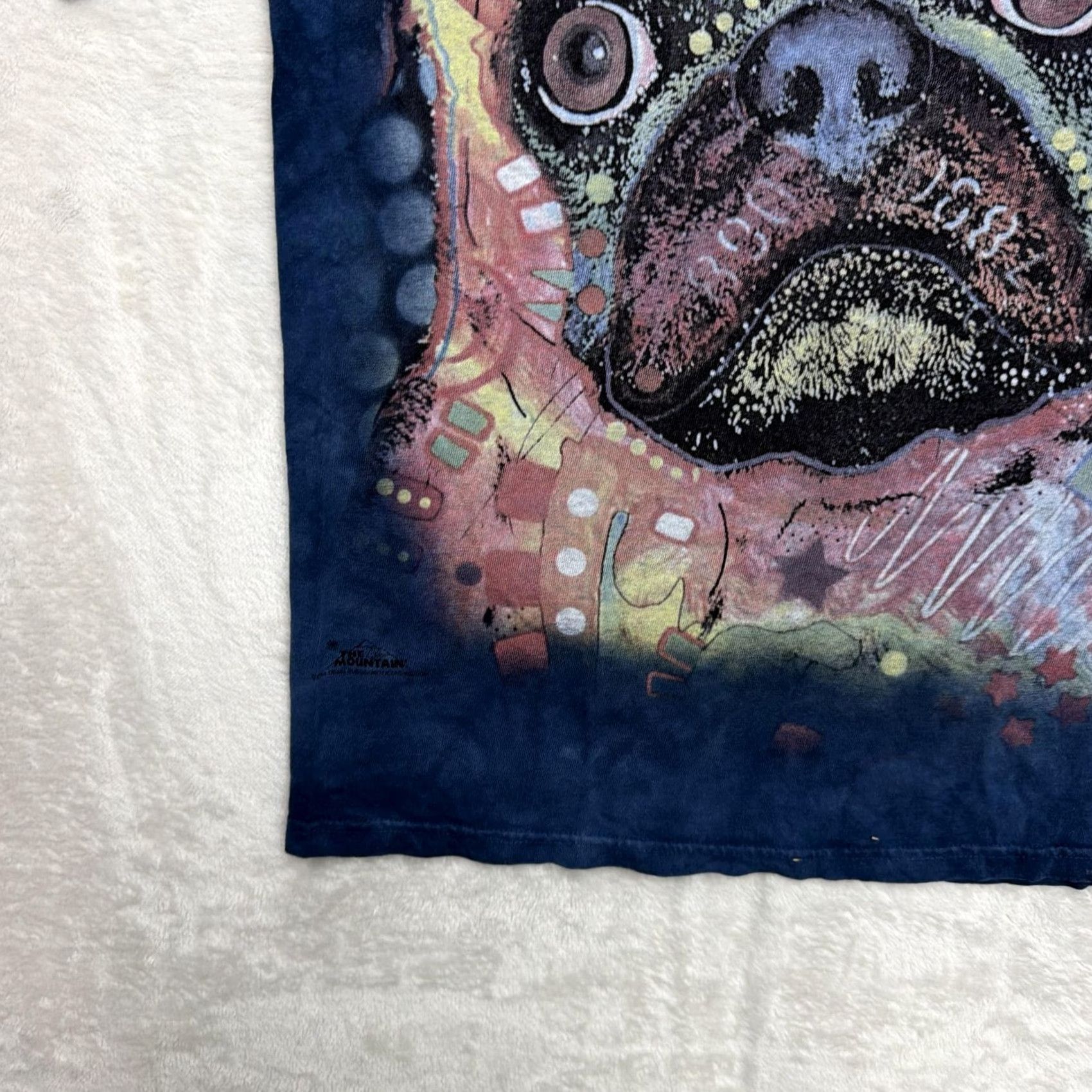 The Mountain The Mountain Pug Shirt Mens M Blue Tie Dye Dog Graphic Tee Crew Neck Short Sleeve Size US M / EU 48-50 / 2 - 7 Thumbnail