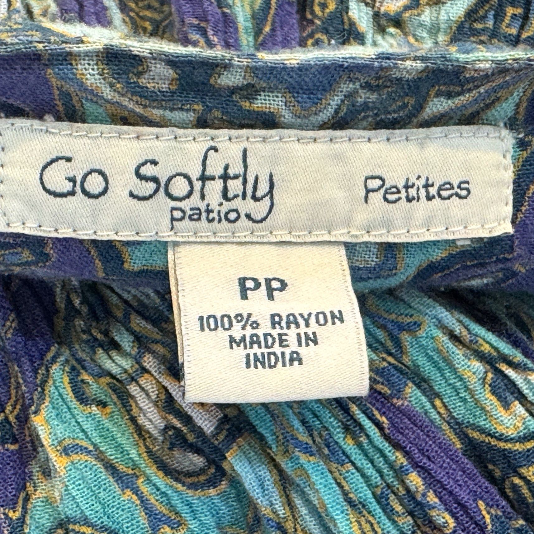 Vintage VINTAGE Go Softly Patio Lounge Button Front Midi Dress Womens Size PP Short Sleeve Rayon Size 28" / US 6 / IT 42 - 7 Thumbnail