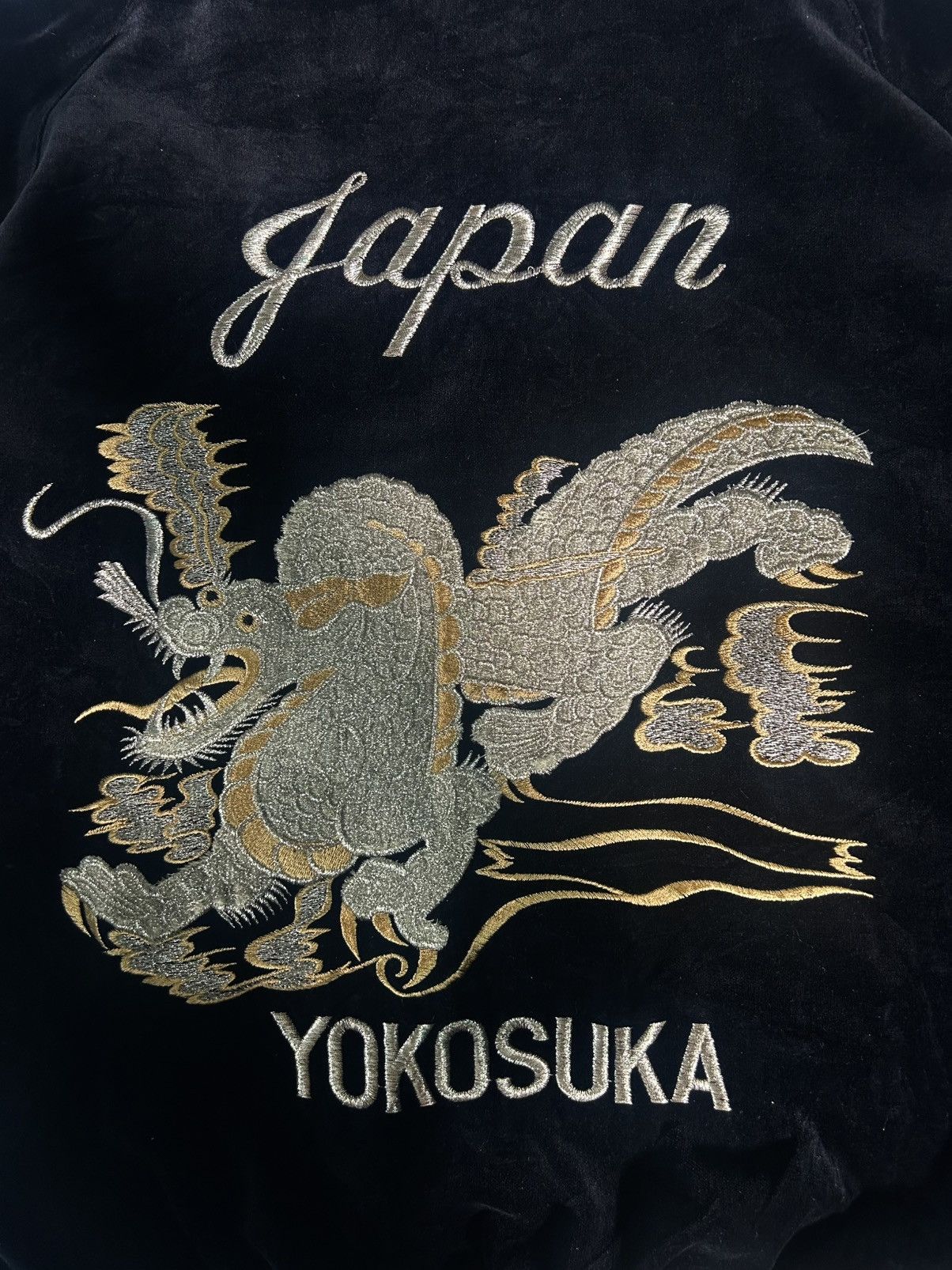 Other VINTAGE SUKAJAN DRAGON EMBROIDED JAPAN VELVET JACKET Size US L / EU 52-54 / 3 - 5 Thumbnail