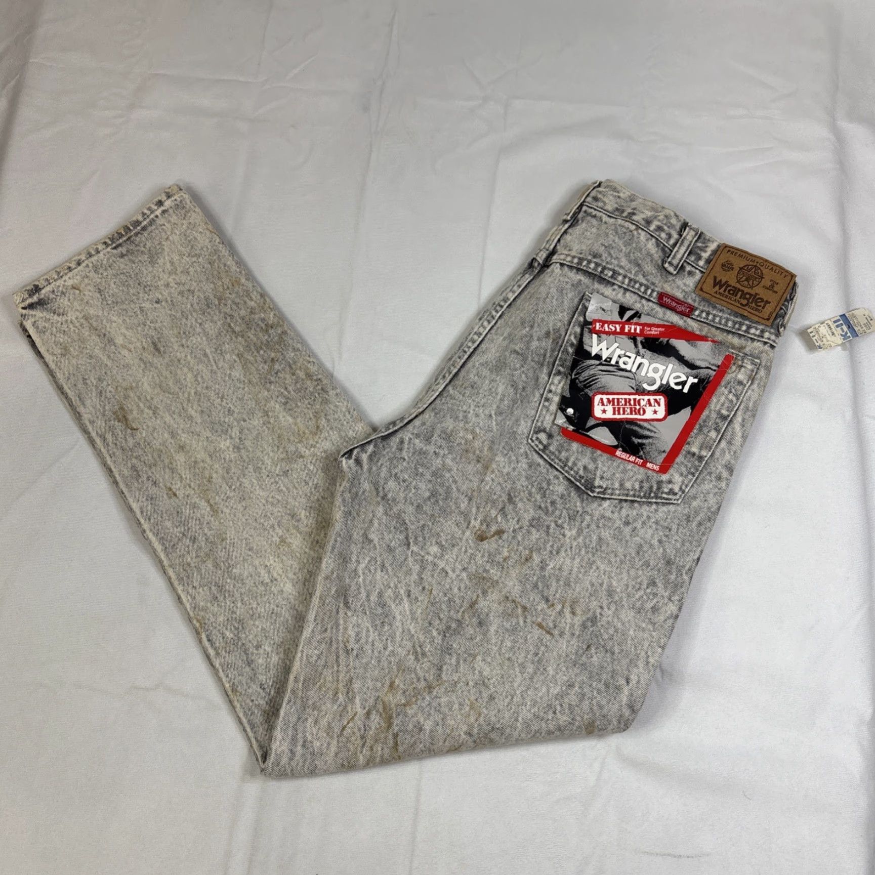 Wrangler VINTAGE Wrangler Jeans Men’s 38x32 Gray Acid Wash NWT 90s Deadstock Straight Jeans Mens Size US 38 / EU 54 - 2 Thumbnail
