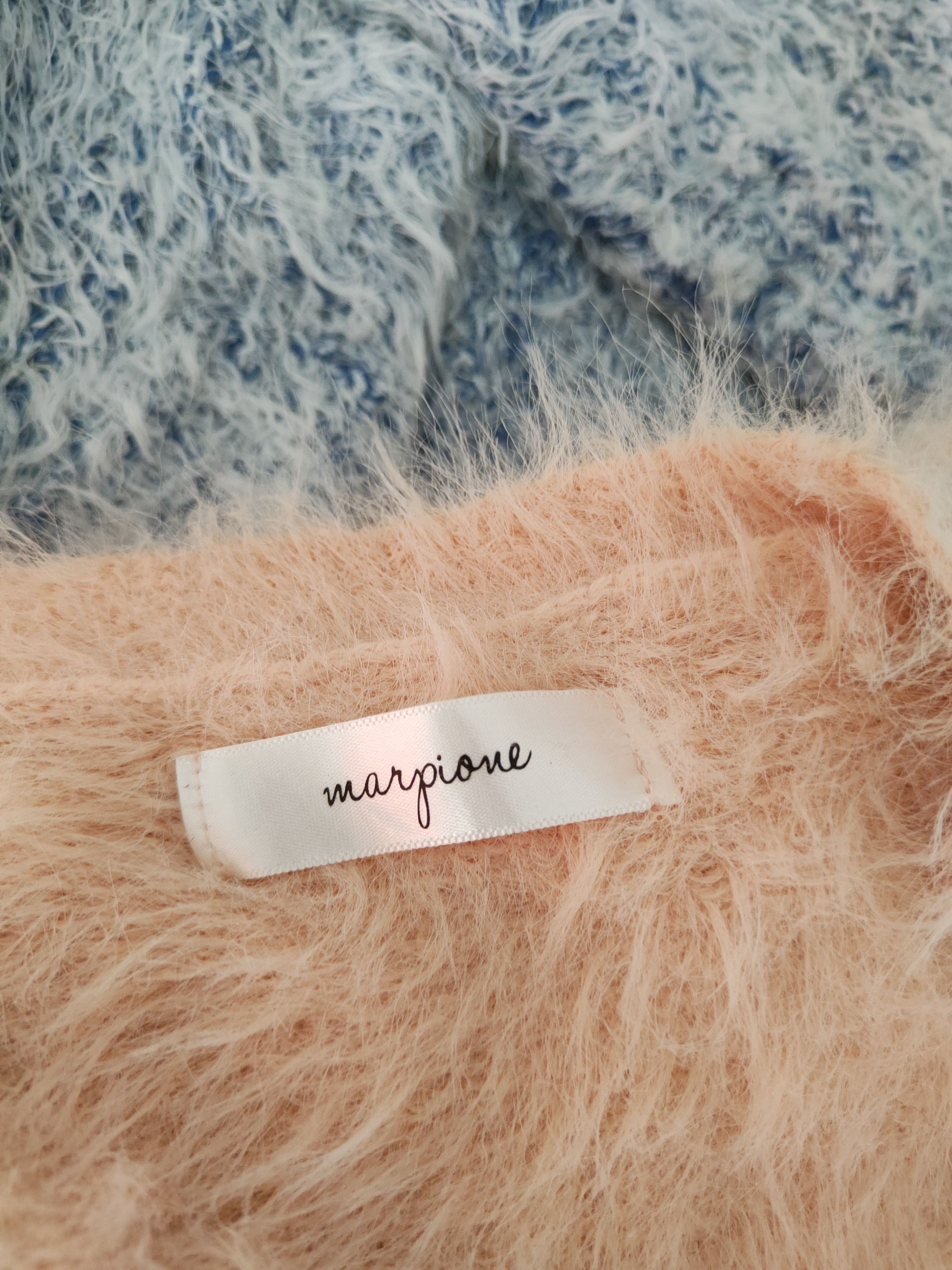 Aran Isles Knitwear Marpione Peach Fur Mohair Knitwear Cardigan #S1967 Size M / US 6-8 / IT 42-44 - 12 Thumbnail