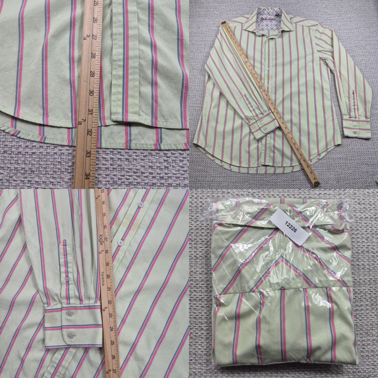 Robert Graham Robert Graham Shirt Mens 2XL Button Up Green Pink Stripe Long Sleeve Casual Shirt Size US XXL / EU 58 / 5 - 9 Thumbnail