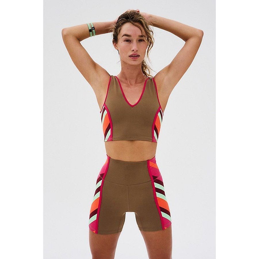 Free People New FP MOVEMENT Never Better Colorblock Bike Shorts $48 Sz S Size 28" / US 6 / IT 42 - 1 Thumbnail