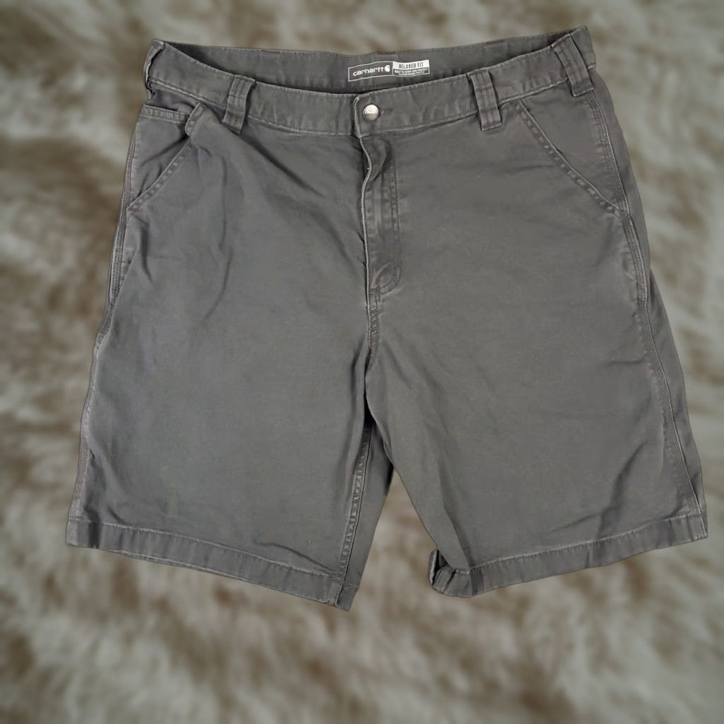 Carhartt Carhartt Shorts Mens Size 38 Gray Relaxed Fit Carpenter Work Shorts Bermuda 5-Pocket Design Cotton Canvas Casual Workwear Mens Gray Short Size US 38 / EU 54 - 1 Thumbnail