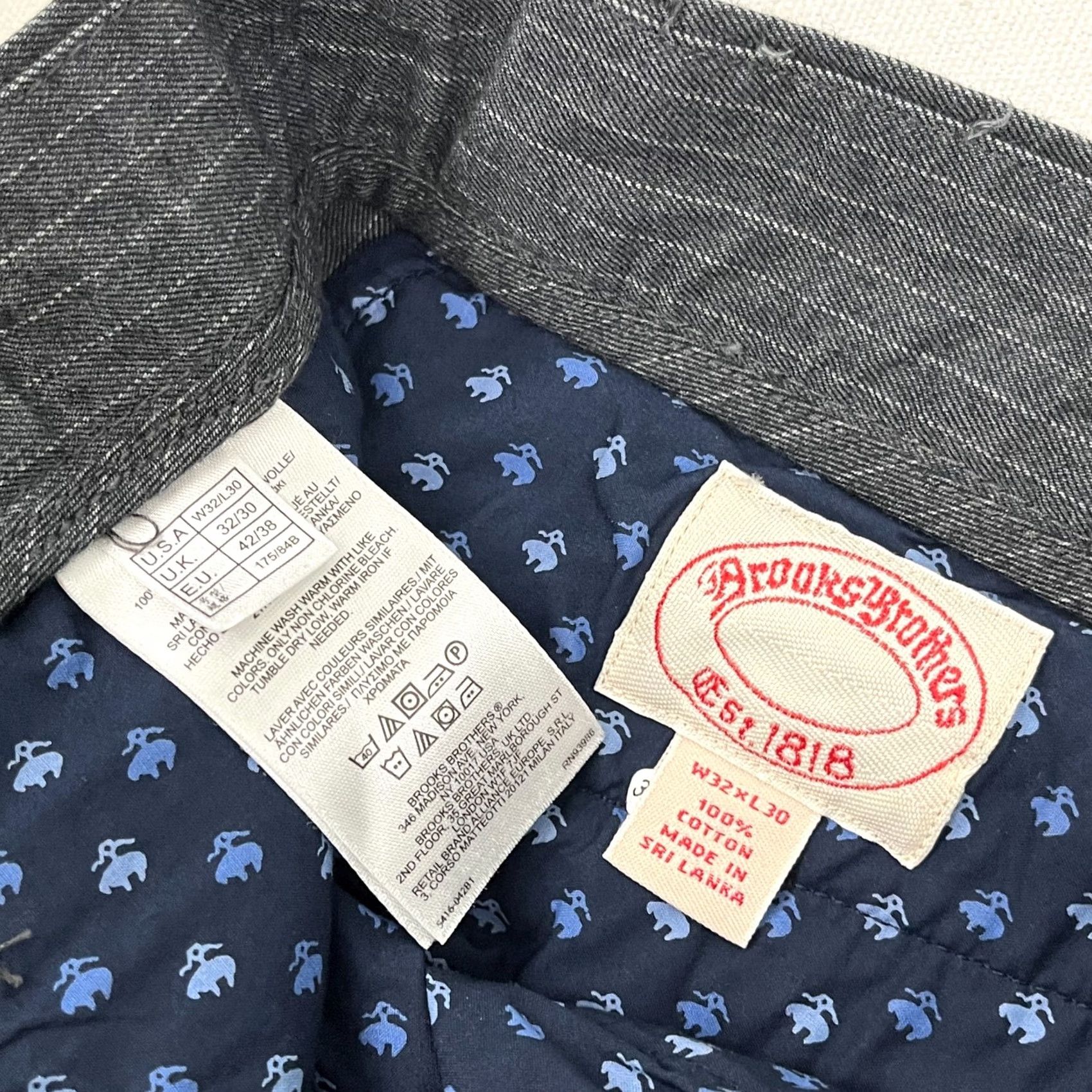 Brooks Brothers Brooks Brothers Chino Pants Mens 32 x 28 Slim Fit Gray Chalk Striped Casual Prep Size US 32 / EU 48 - 2 Thumbnail