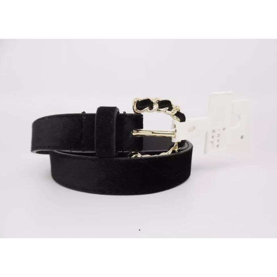 Other A New Day Womens Woven Chain Buckle Velvet Belt - Black - La Size ONE SIZE - 1 Thumbnail