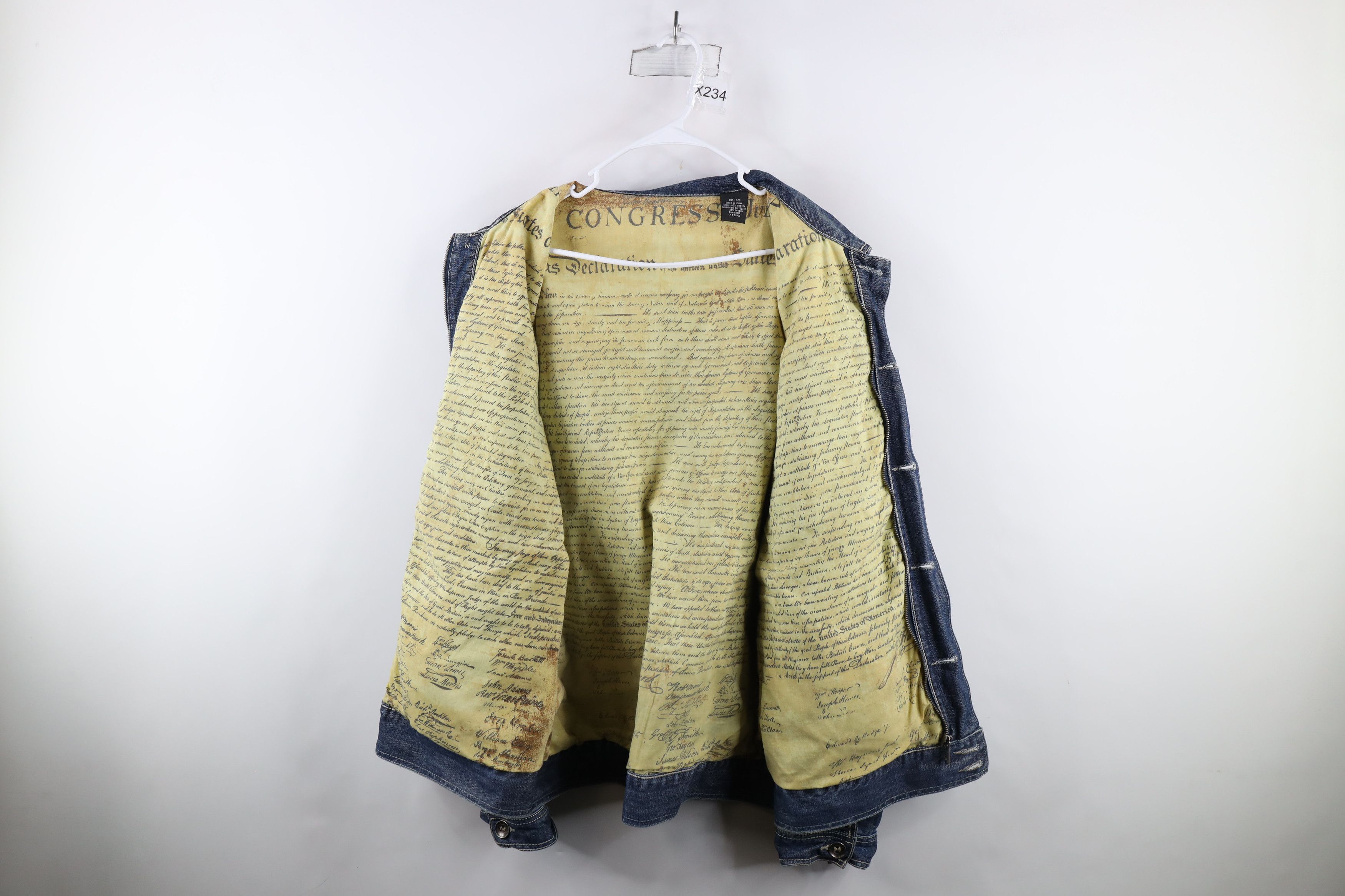 Vintage Vintage Marc Buchanan Pelle Pelle Flag Studded Denim Jacket Size US XXL / EU 58 / 5 - 11 Thumbnail