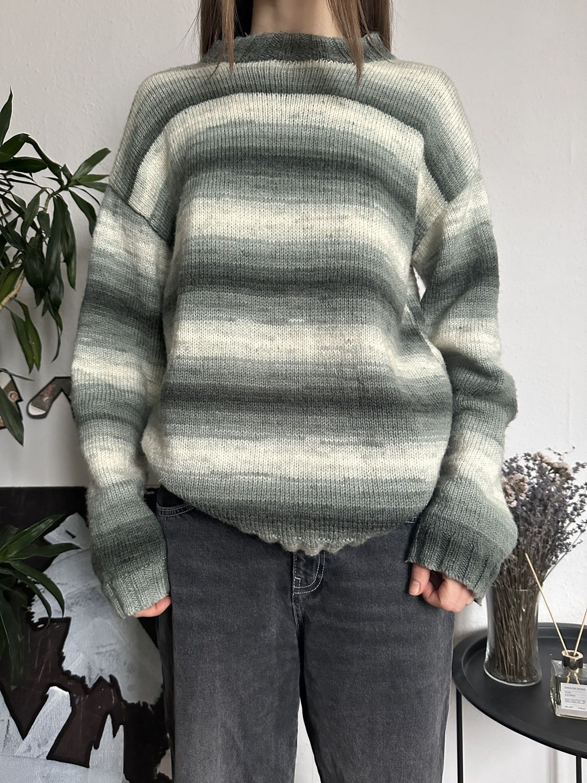 Japanese Brand × Vintage Striped Sweater Cozy Oversized Knit Pullover Size ONE SIZE - 3 Thumbnail