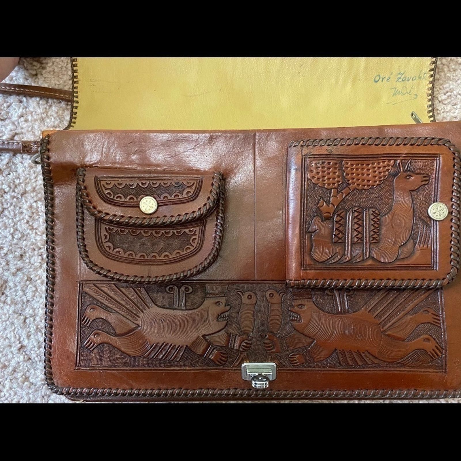 Vintage Vintage Brown Leather Hand Tooled Purse Size ONE SIZE - 6 Thumbnail