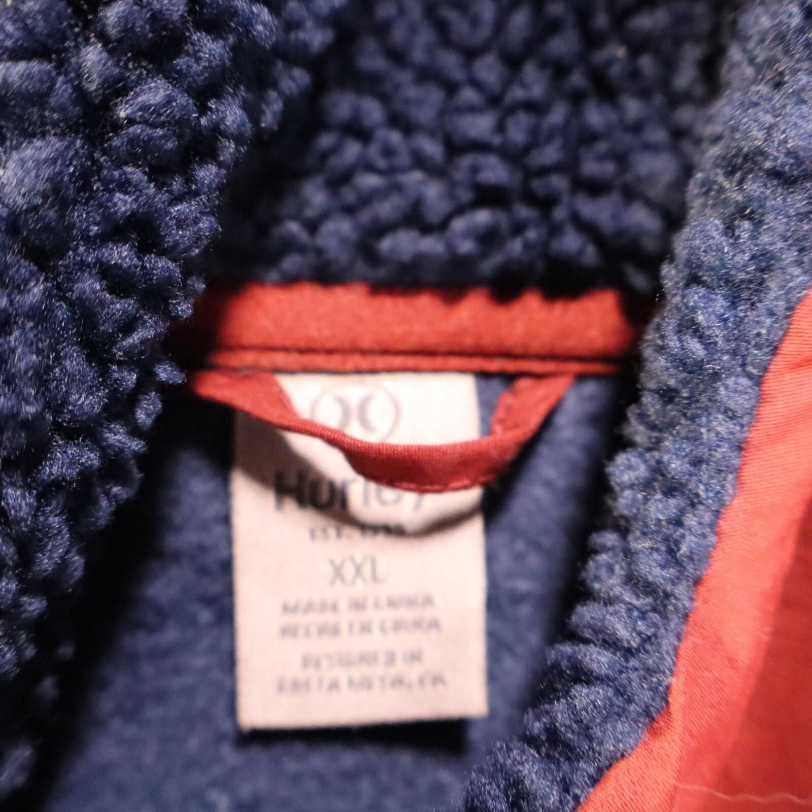 Hurley Hurley Men 2XL Obsidian Navy Red Half Zip Sherpa Hoodie Size US XXL / EU 58 / 5 - 8 Thumbnail