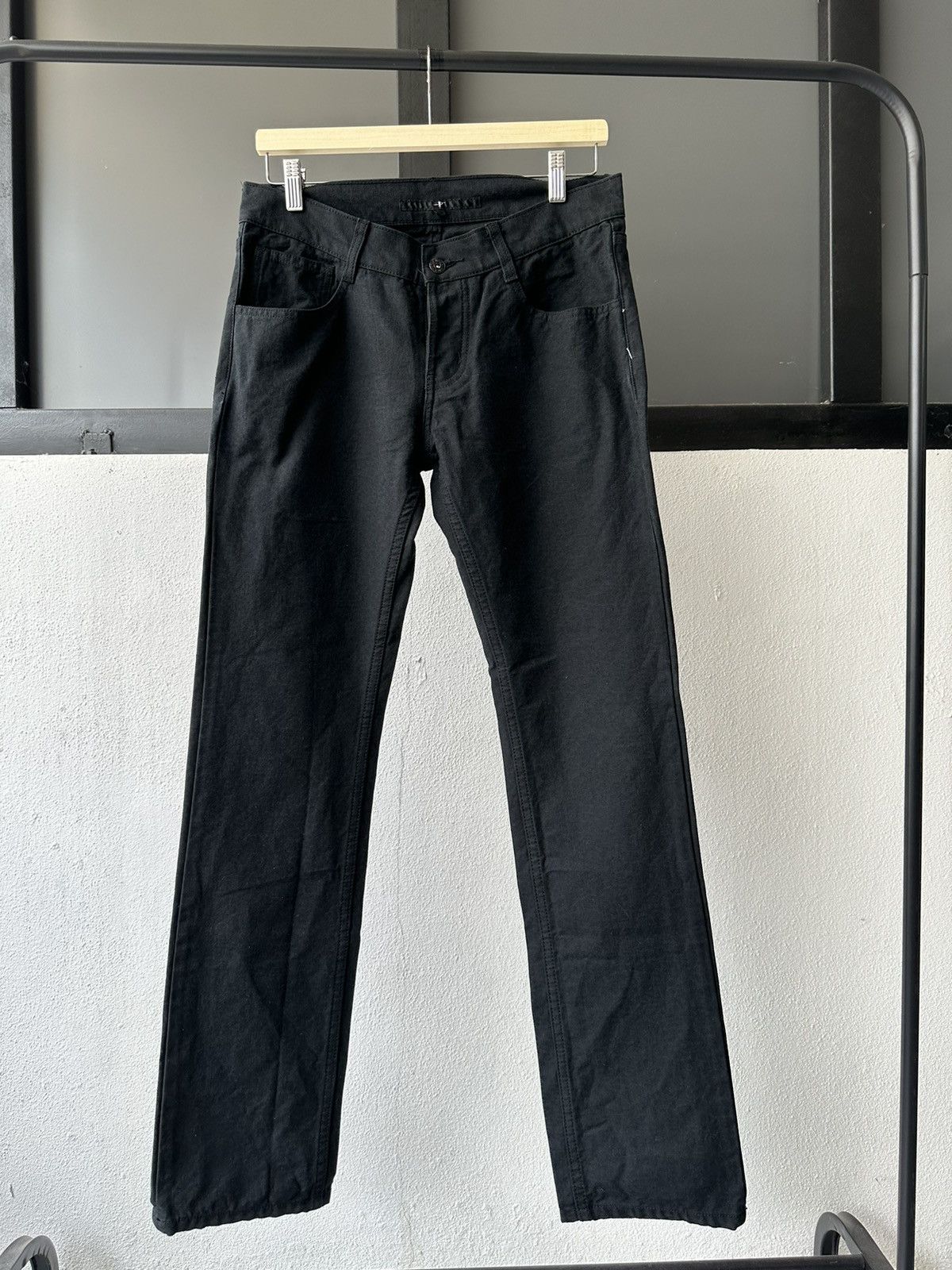 NO ID No ID Japan black denim avantgarde slim rocker fashion Size US 32 / EU 48 - 3 Thumbnail