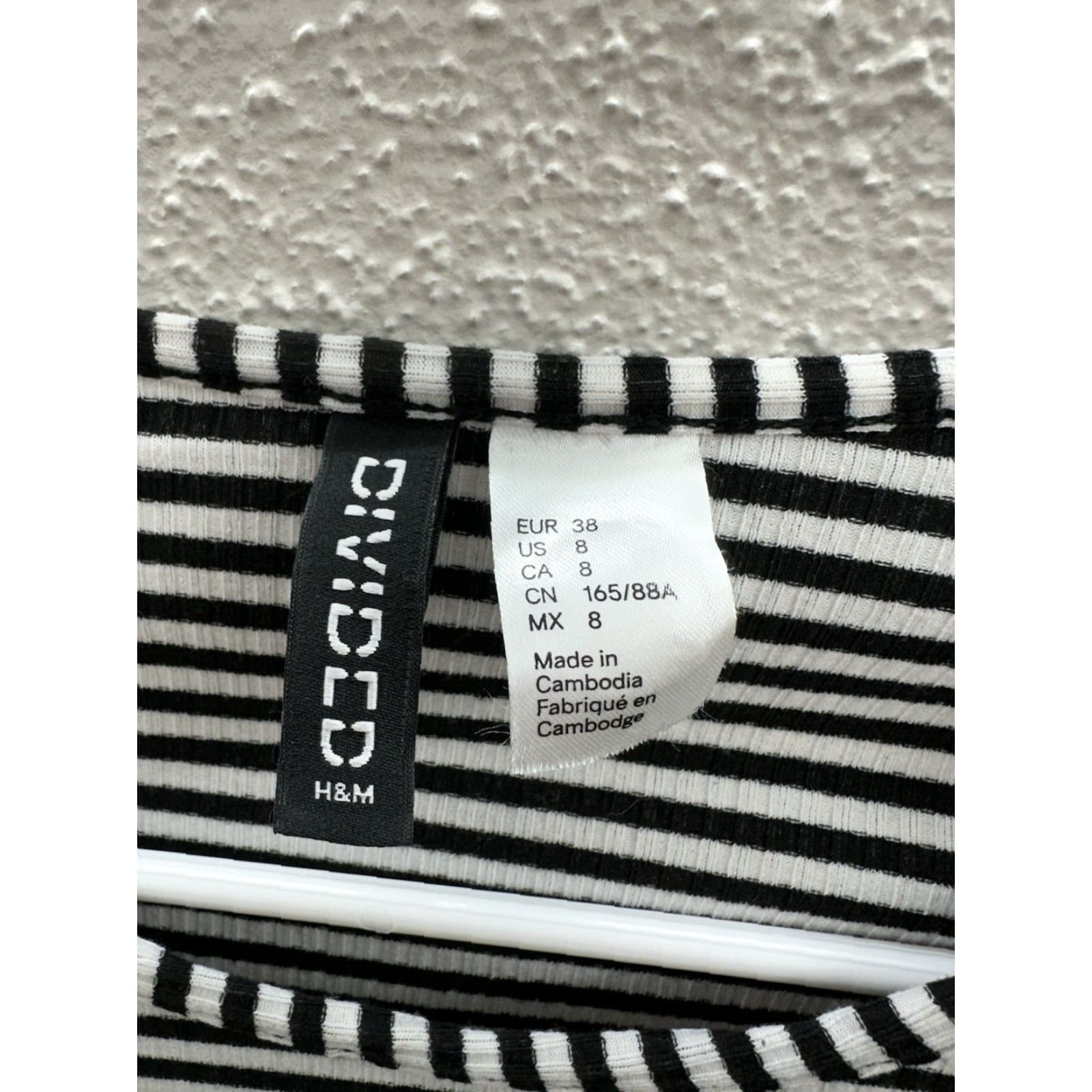 H&M Divided by H&M Womens Dress Size 8 Black and White Striped Long Sleeve Shirt Dress Knee Length Womens Size M / US 6-8 / IT 42-44 - 3 Thumbnail