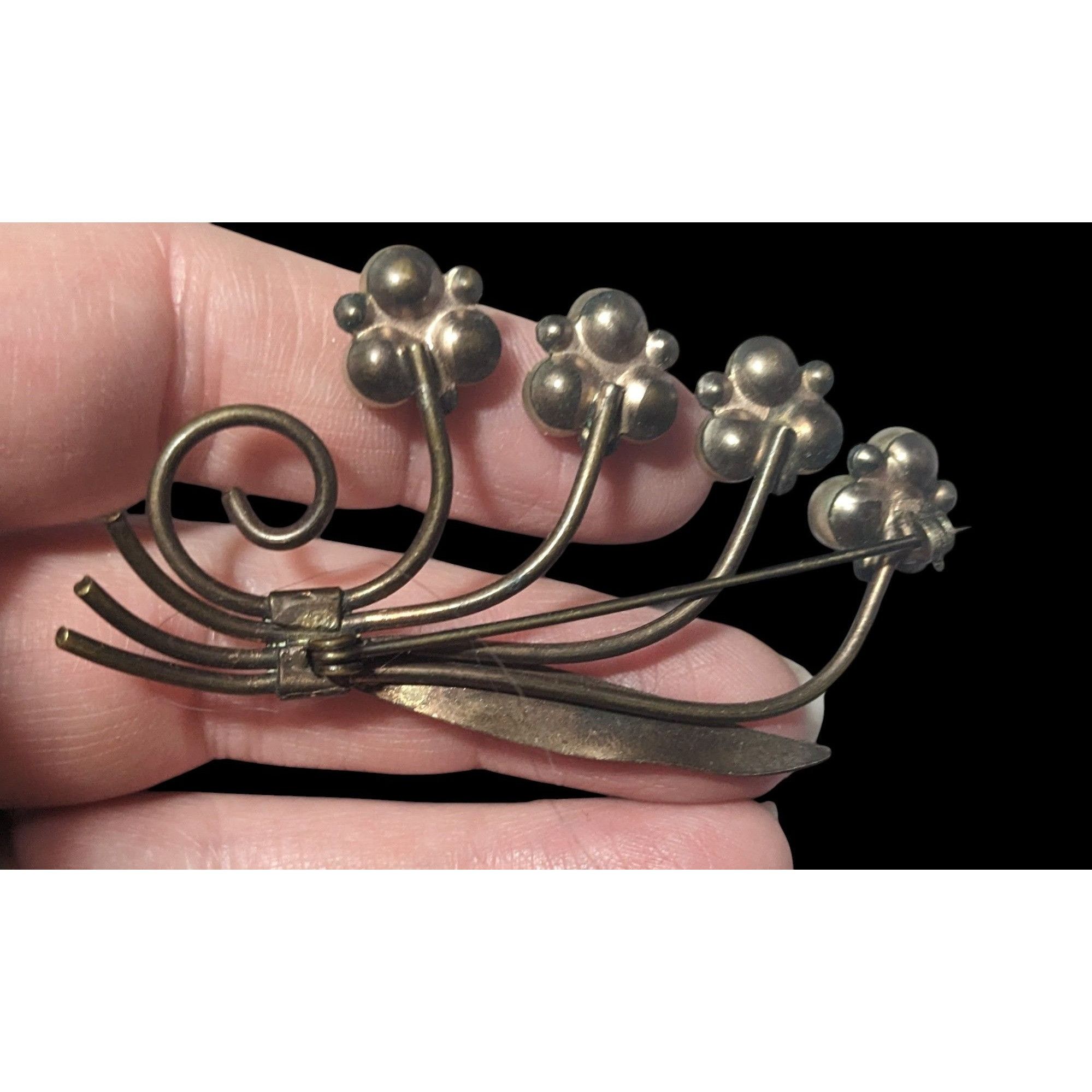 Other Vintage Floral Gold/Silver Tone Faux Pearl Rhinestone Floral Size ONE SIZE - 2 Thumbnail