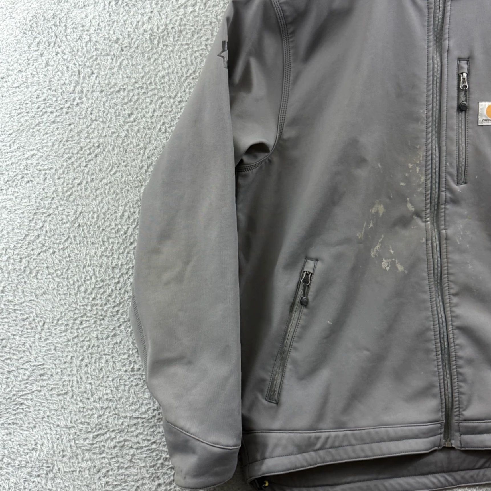 Carhartt VINTAGE Carhartt Crowley Jacket Men XL Gray Fleece Lined Rain Defender Soft Shell Hooded Size US XL / EU 56 / 4 - 4 Thumbnail