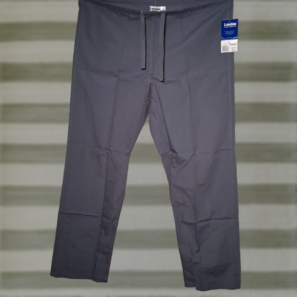 Vintage Landau Scrub Pants Women XL Gray Drawstring Workwear M113832 7602 STP Medical Solid Polyester Cotton Blend Unisex Size US 36 / EU 52 - 1 Thumbnail