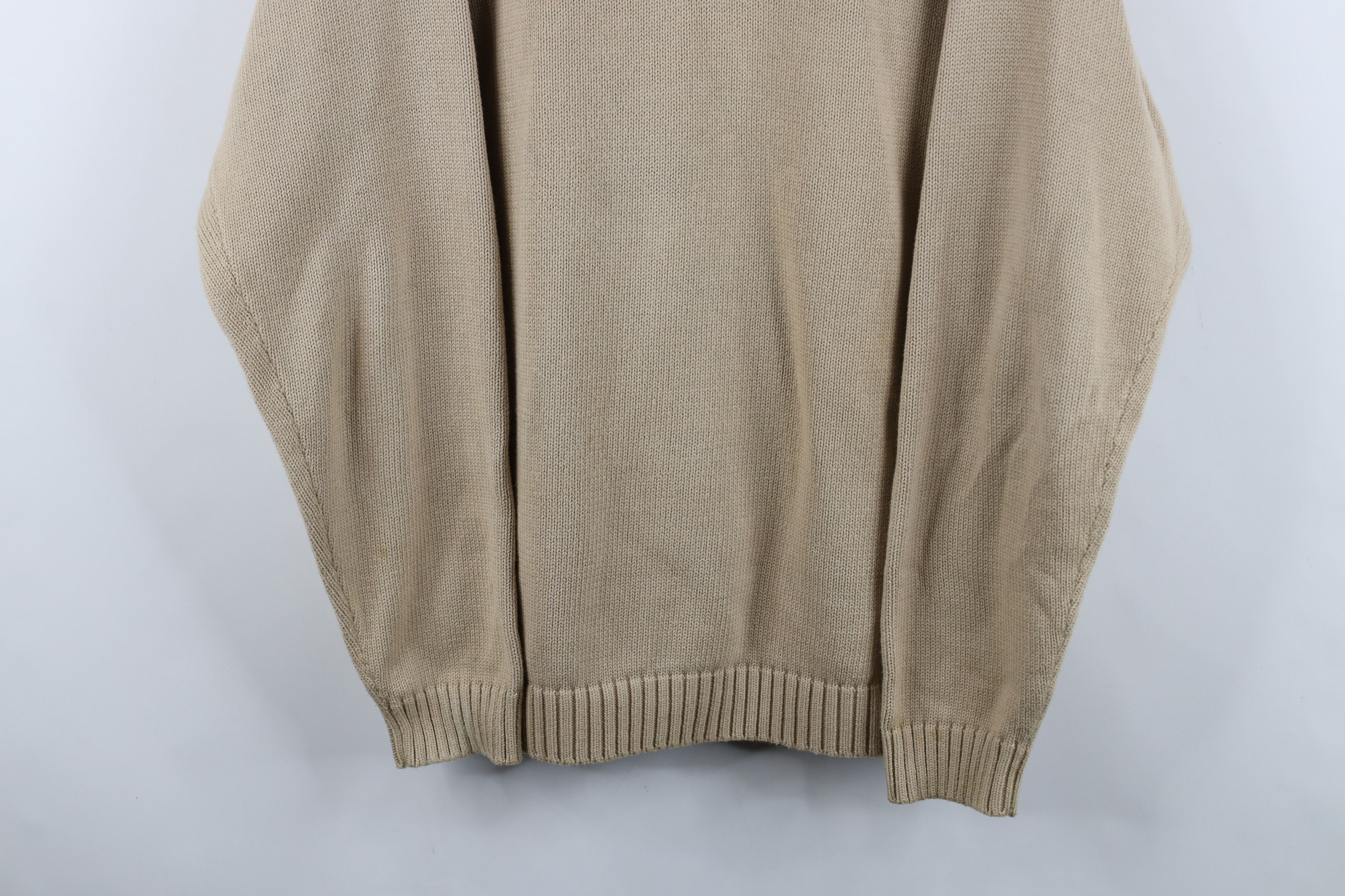 L.L. Bean Vintage 90s LL Bean Blank Cotton Knit V-Neck Sweater Beige Size US L / EU 52-54 / 3 - 3 Thumbnail