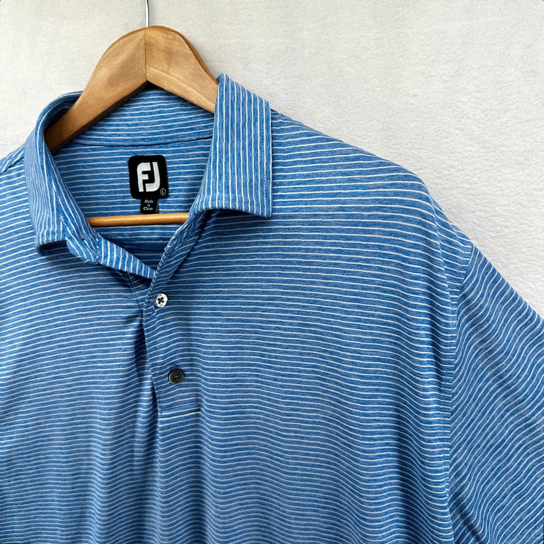 Footjoy FootJoy Polo Shirt Blue Men's L Golf Short Sleeve Collared Striped Size US L / EU 52-54 / 3 - 3 Thumbnail