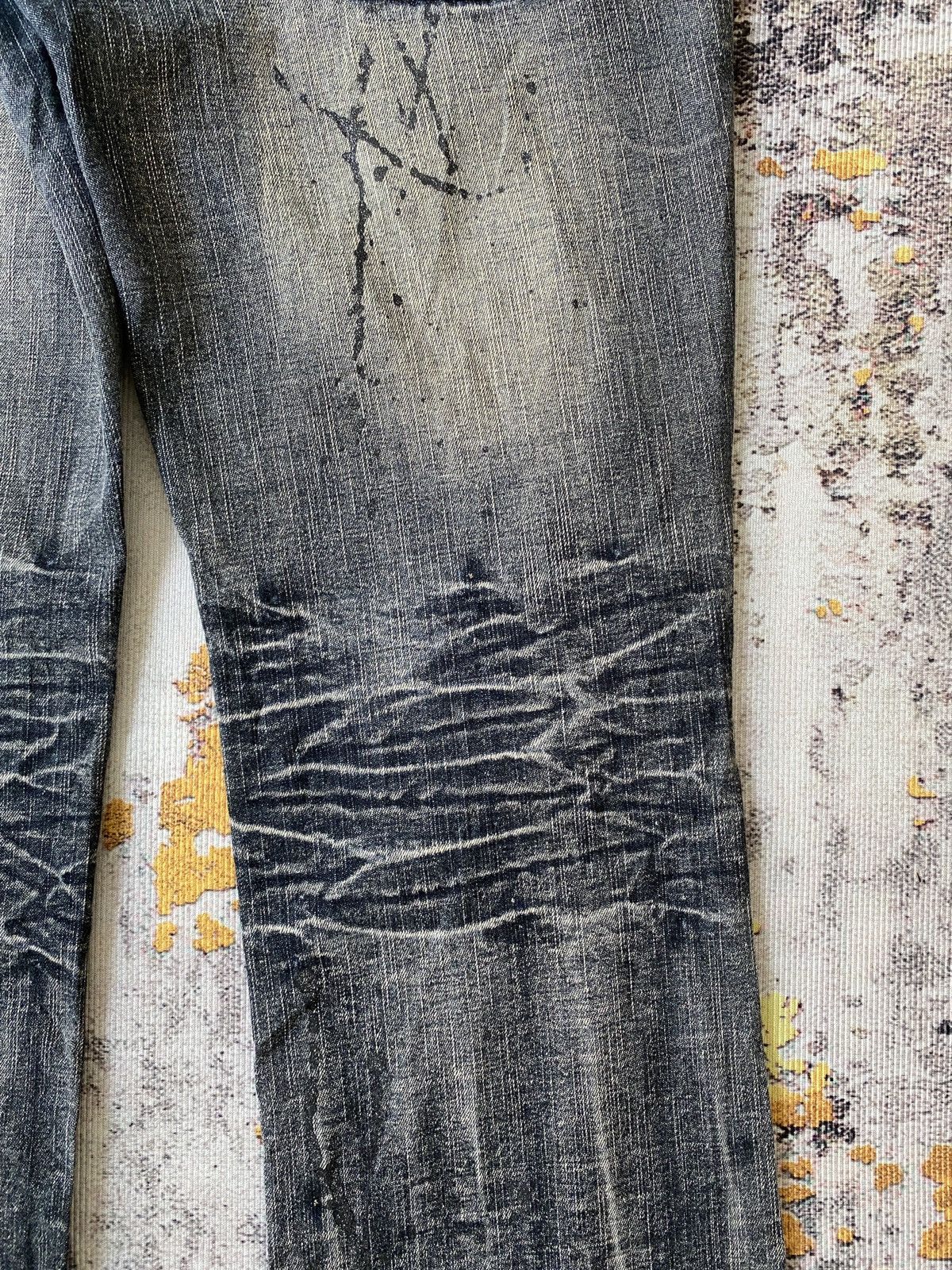 Japanese Brand Black Baccara Distressed Claws Mark Design Flare Denim Size US 32 / EU 48 - 17 Thumbnail