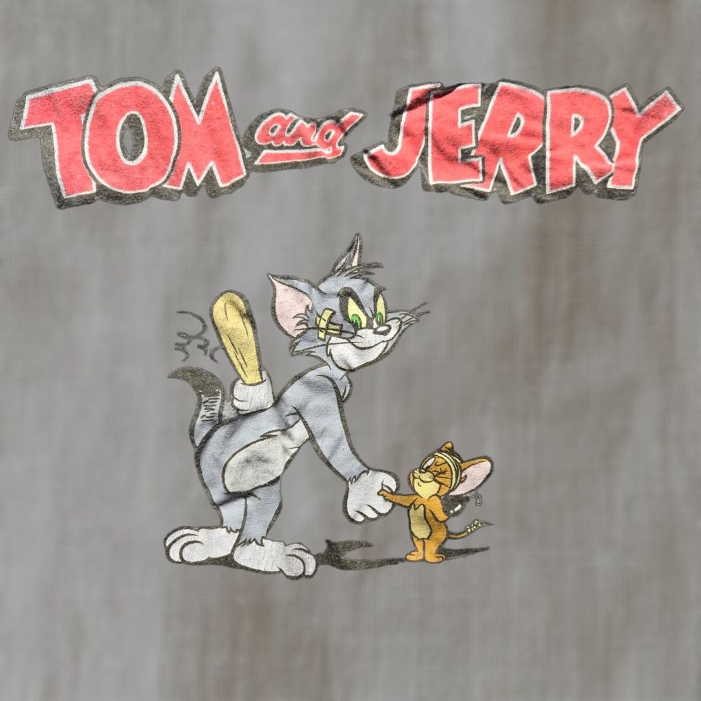 Vintage Tom & Jerry T-Shirt Retro Shirt Adult Medium Gray Mens Size M Classic Cartoon Cat Mouse 90s Theme Size US M / EU 48-50 / 2 - 1 Thumbnail