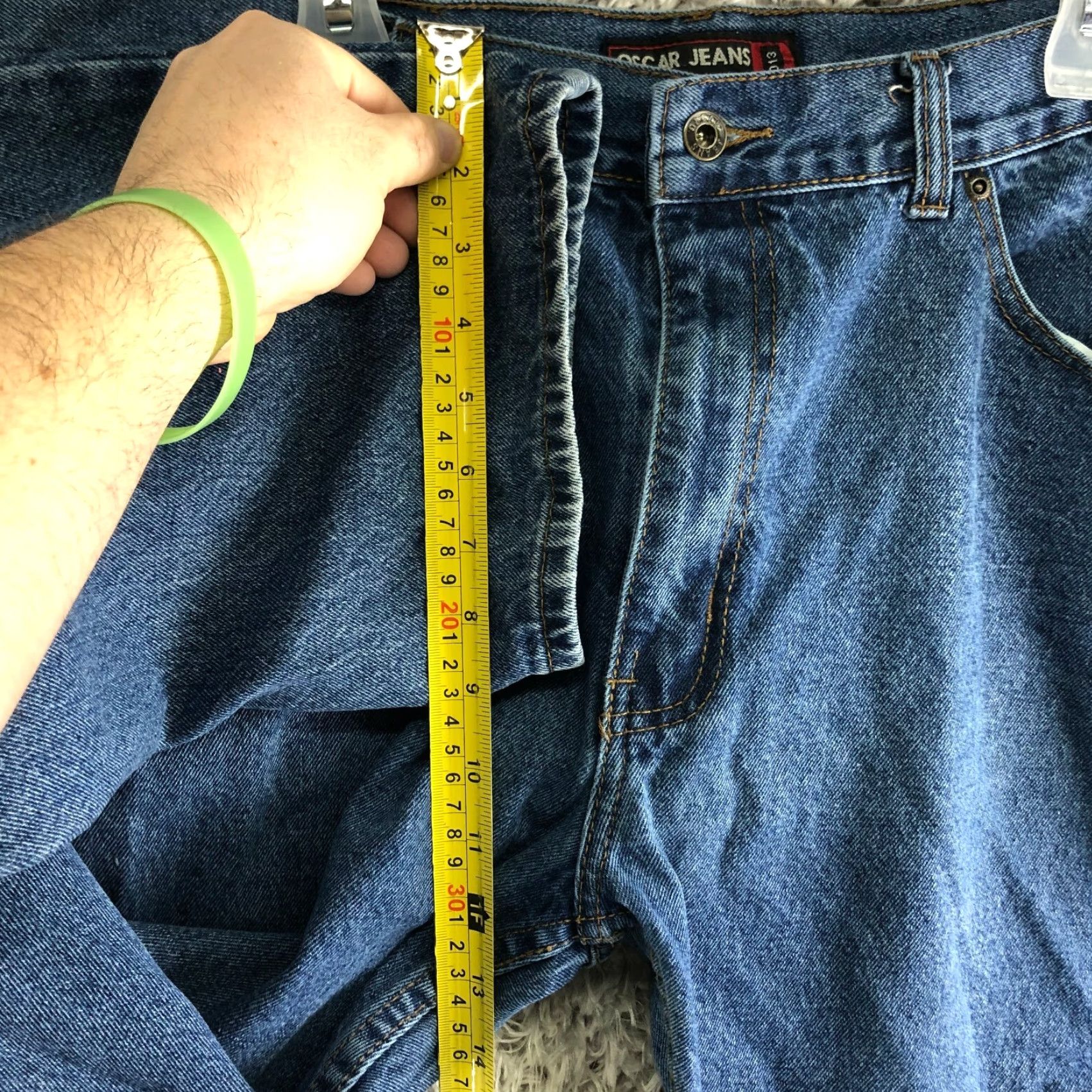 Denime Oscar Jeans Mens 40x30 Mid Rise Straight Leg Medium Wash Blue Denim Jeans Size US 40 / EU 56 - 4 Thumbnail