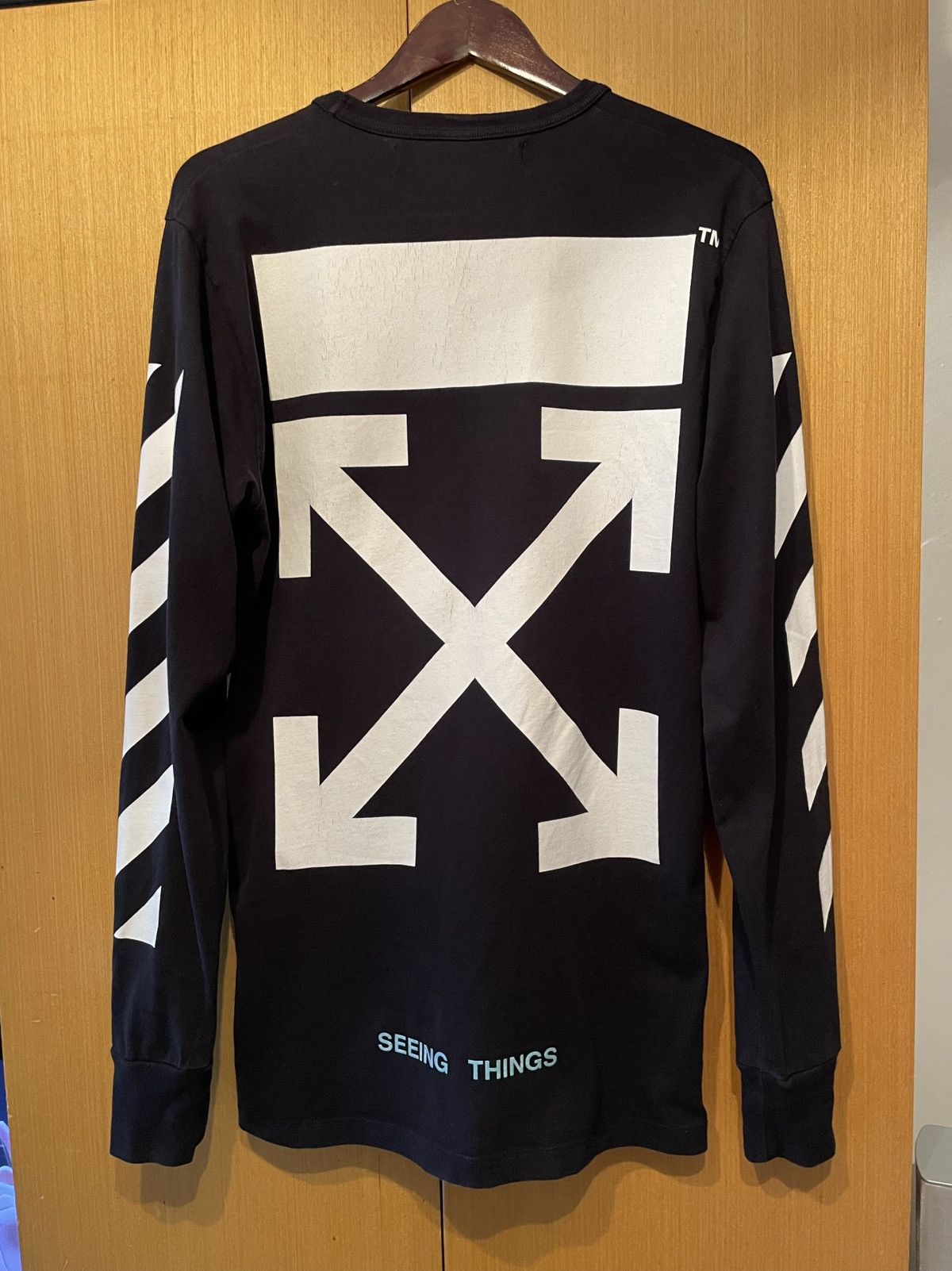 Off-White Off-White Black L/S Arrow Logo Print T-shirt Diagonals Tee Size US S / EU 44-46 / 1 - 2 Thumbnail