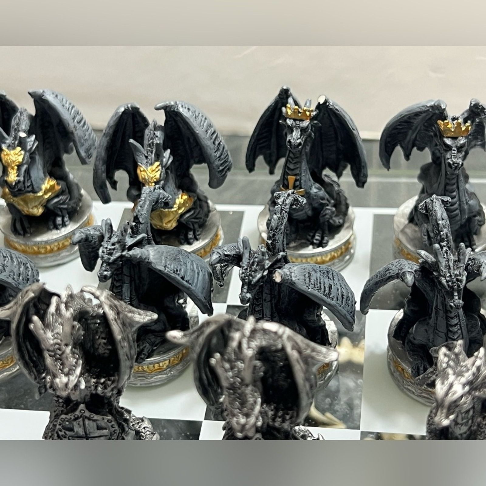 Other Chess Set Base 3D Dragons Fantasy Glass Board - 4 SETS Size ONE SIZE - 14 Thumbnail