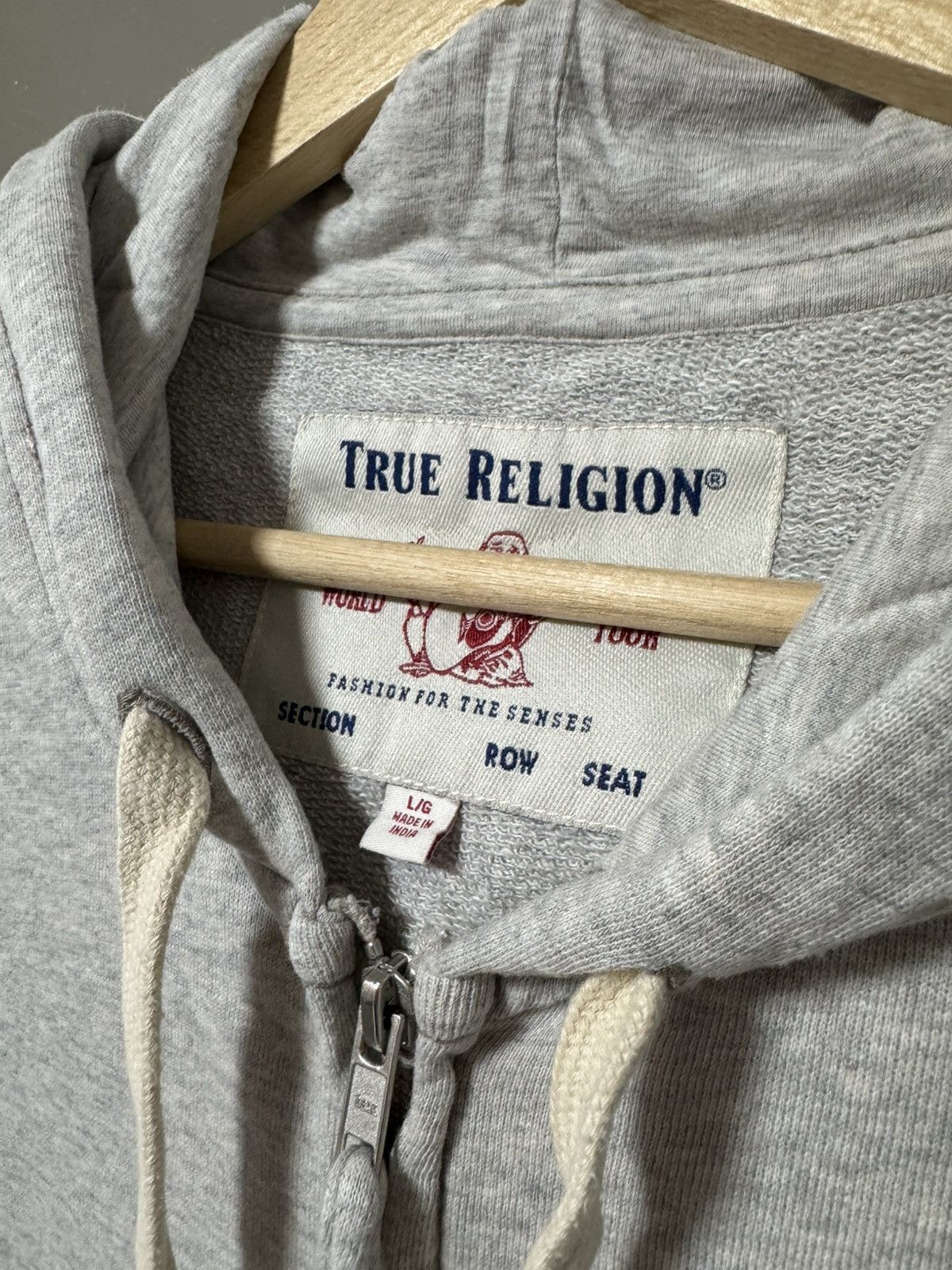 True Religion True Religion Vintage Red Zip Hoodie Buddha Big Logo Cotton Size US XXL / EU 58 / 5 - 8 Thumbnail