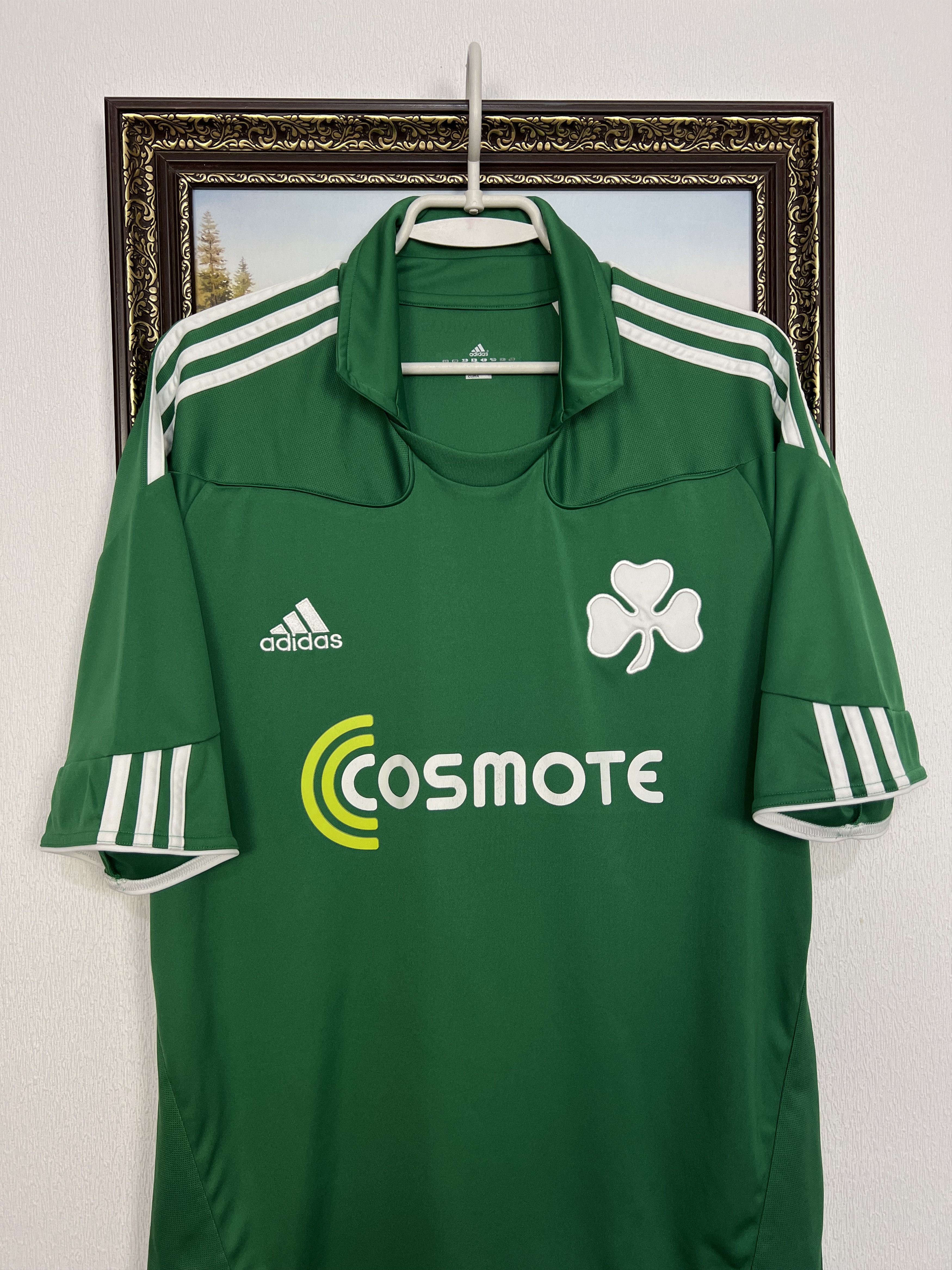 Adidas Panathinaikos Home football shirt 2009 Soccer Jersey Trikot Size US L / EU 52-54 / 3 - 2 Thumbnail