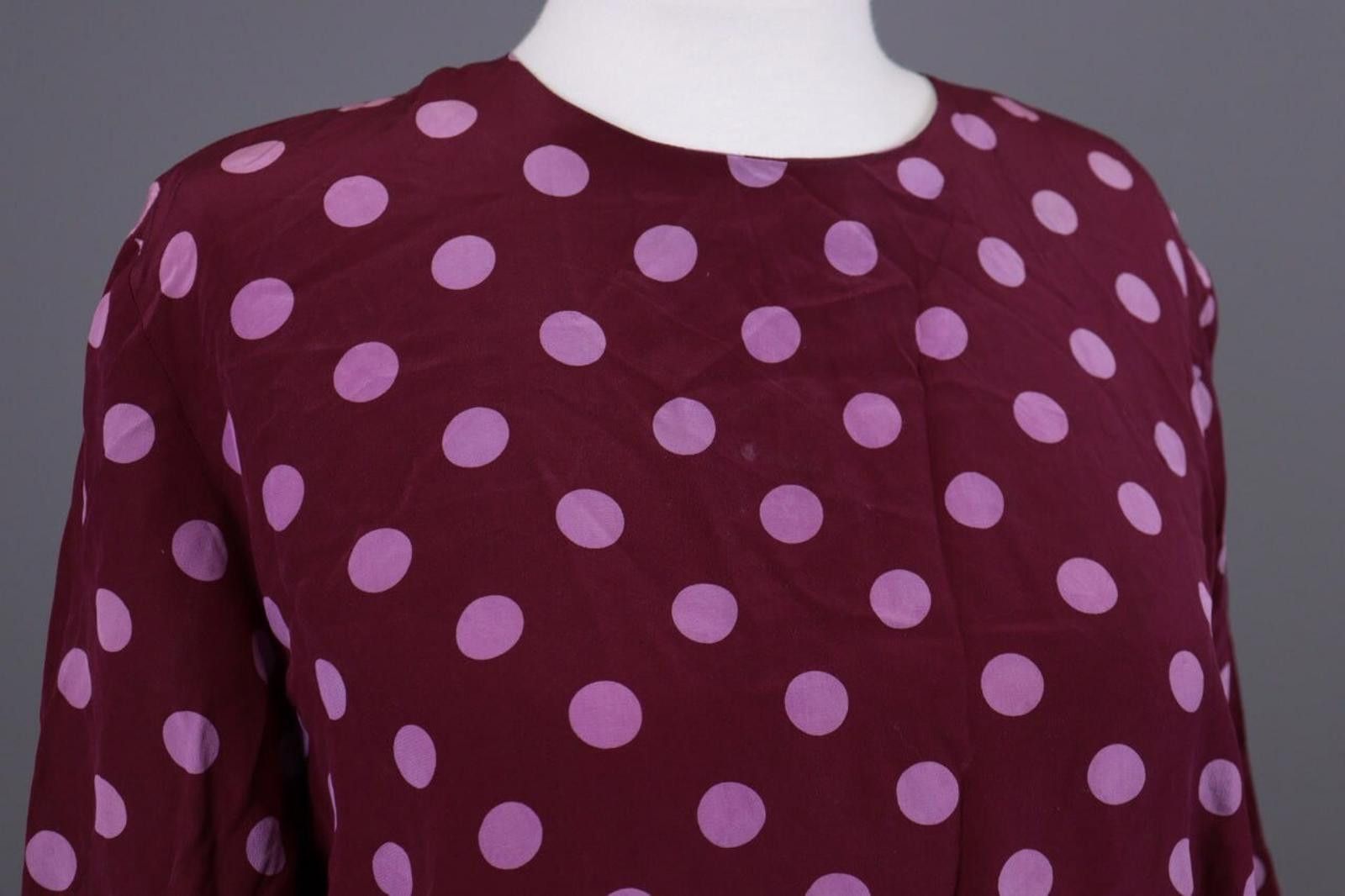 Polo Ralph Lauren Laurel Purple Polka Dot Silk Short Sleeve Top Shirt Size 42 Size M / US 6-8 / IT 42-44 - 5 Thumbnail
