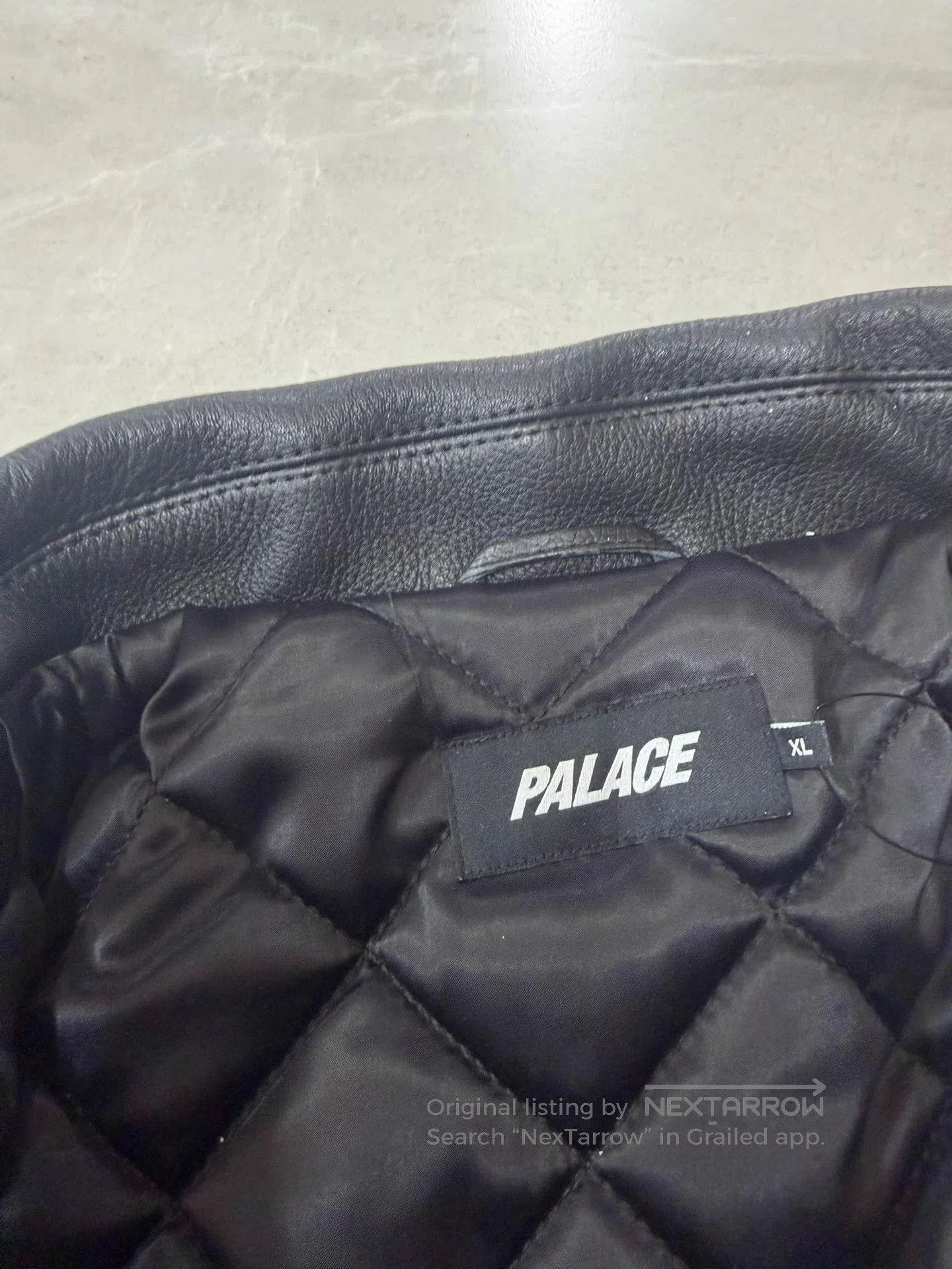 Palace Black Leather Zip-Front Jacket. Size US M / EU 48-50 / 2 - 4 Thumbnail