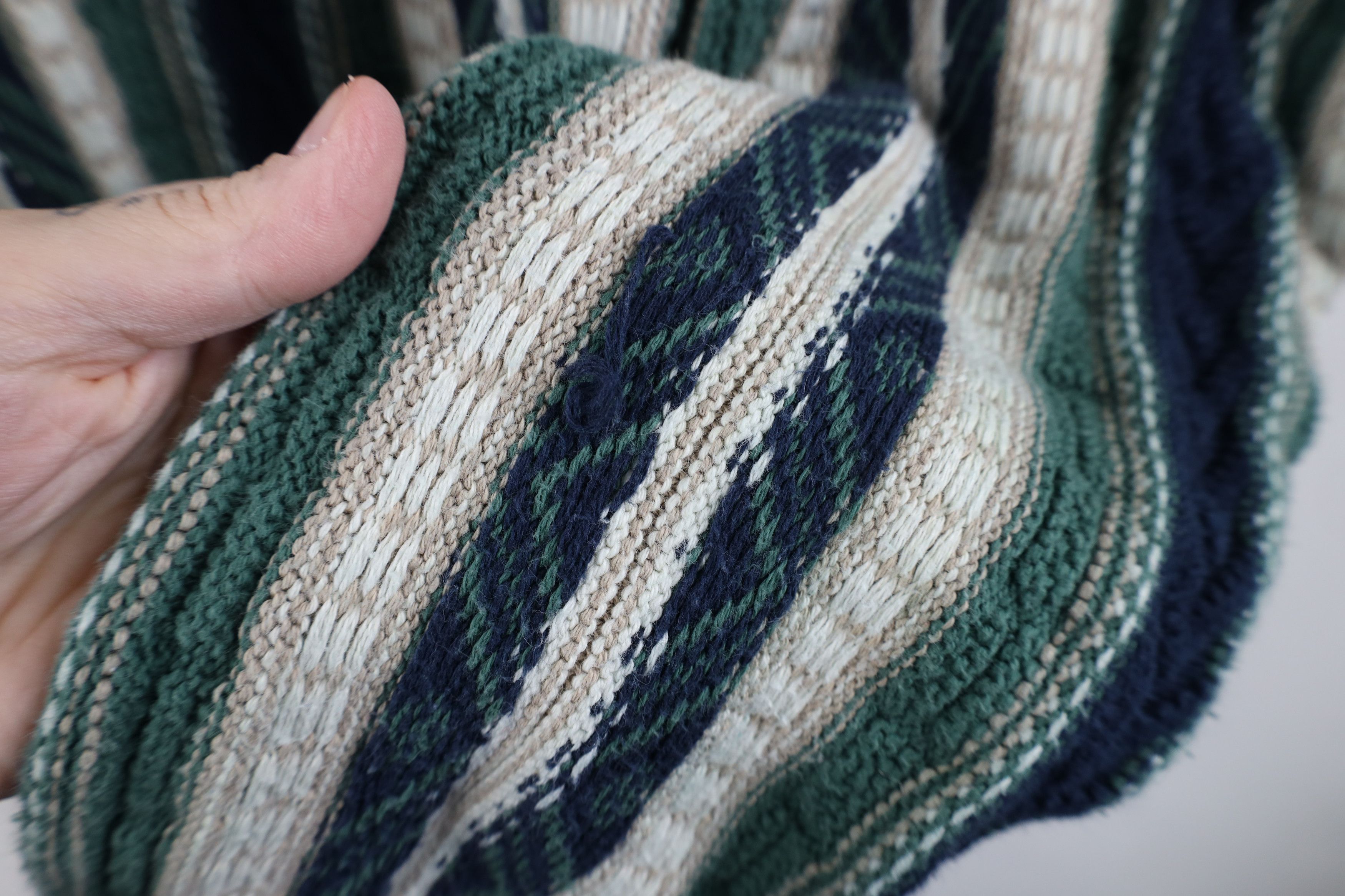 Vintage Vintage 90s Coogi Style Textured Striped Knit Sweater Size US L / EU 52-54 / 3 - 5 Thumbnail