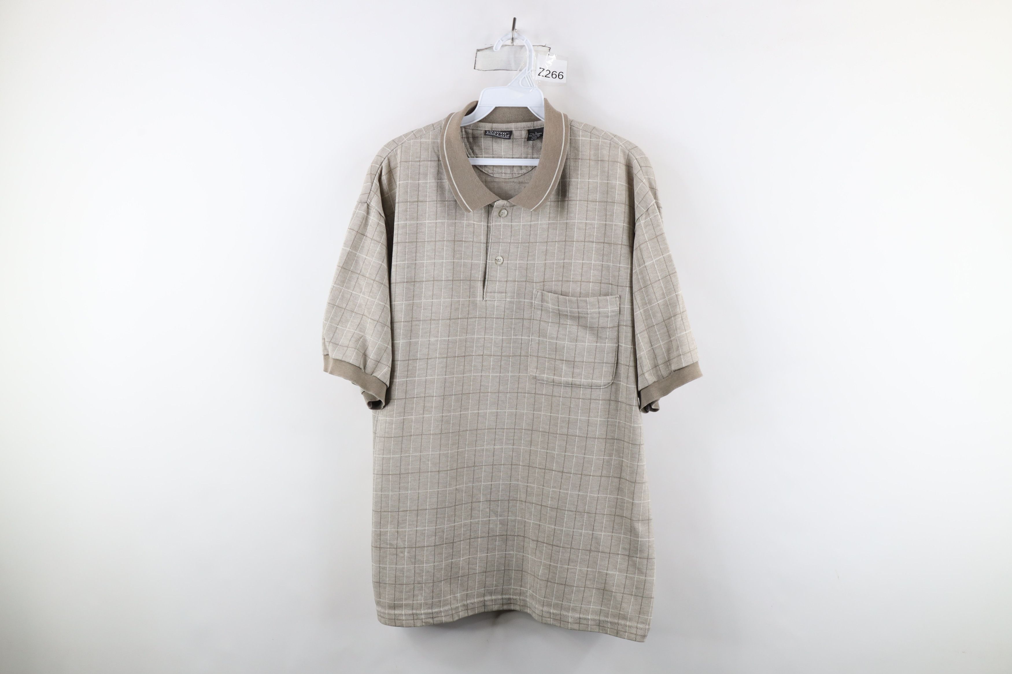 Vintage Vintage 90s Streetwear Knit Collared Golf Polo Shirt Plaid Size US L / EU 52-54 / 3 - 1 Thumbnail