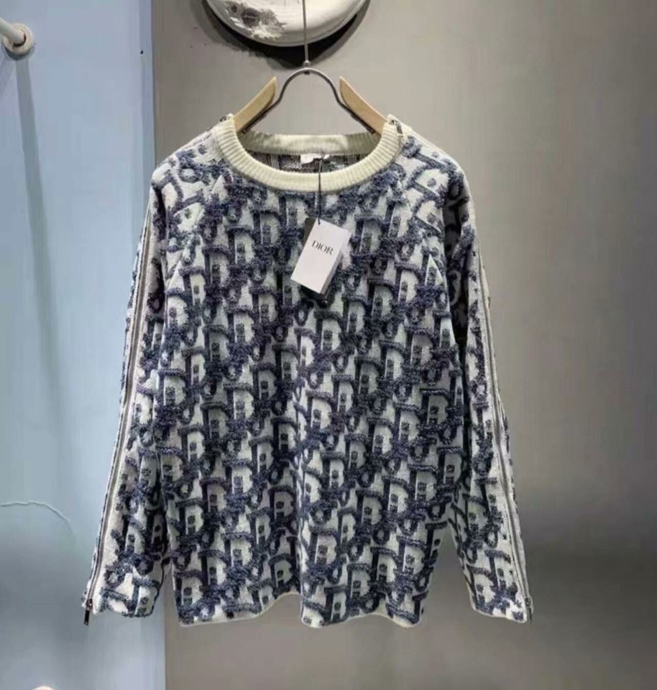 Dior Dior Blue and White Sweatshirt with Zip Size US S / EU 44-46 / 1 - 1 Thumbnail