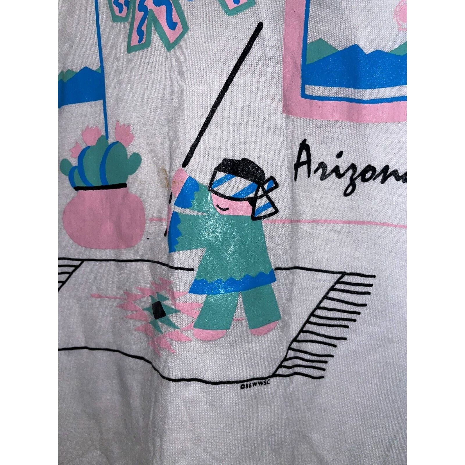 Jerzees Vintage Arizona Shirt Pinata Party Graphic White M Tee Size US M / EU 48-50 / 2 - 3 Thumbnail