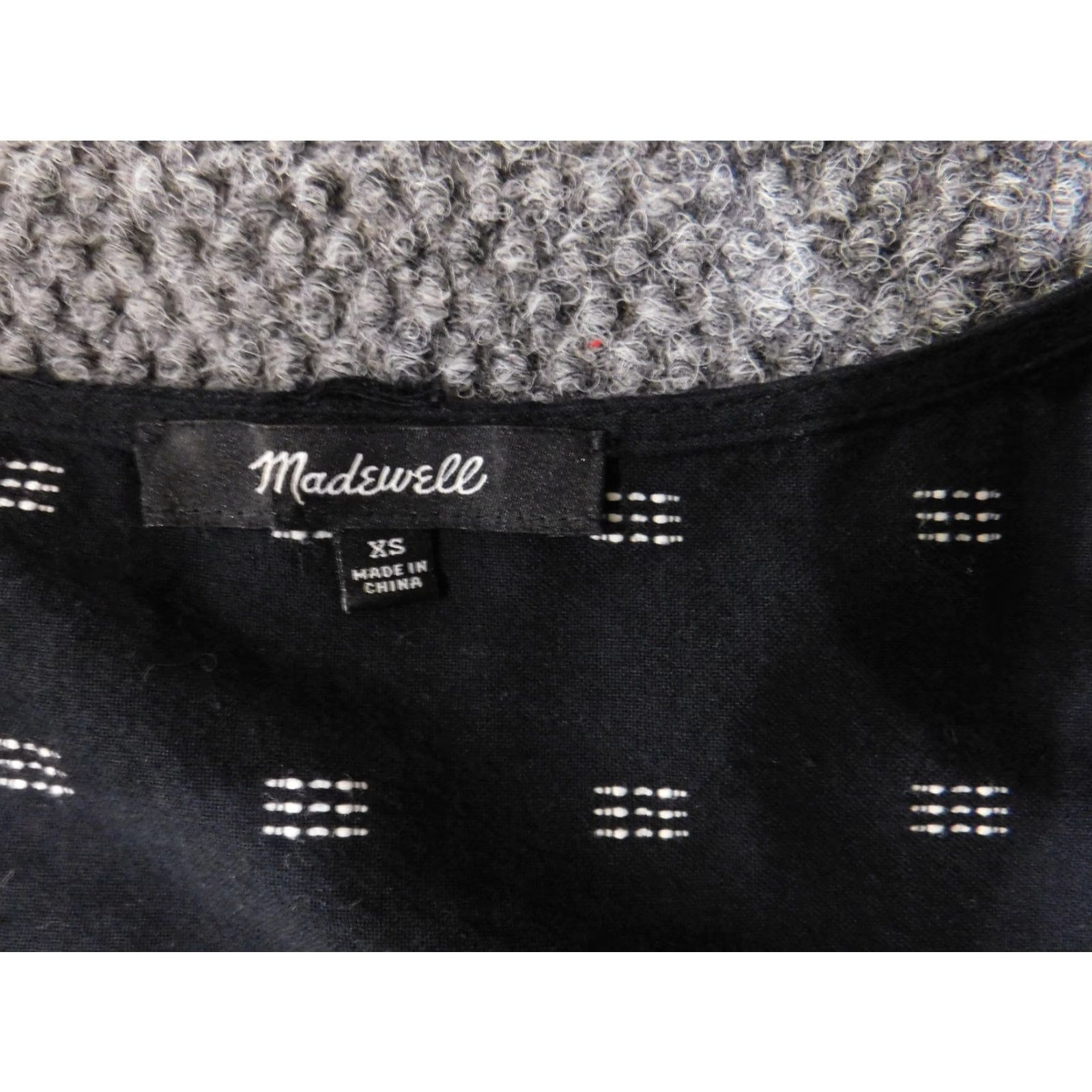 Madewell Madewell Blouse Womens XS Black White Long Sleeve Wrap Top Button Shirts Button Casual Knit Cotton Solid Regular Lightweight Stretch Vintage No Size XS / US 0-2 / IT 36-38 - 6 Thumbnail