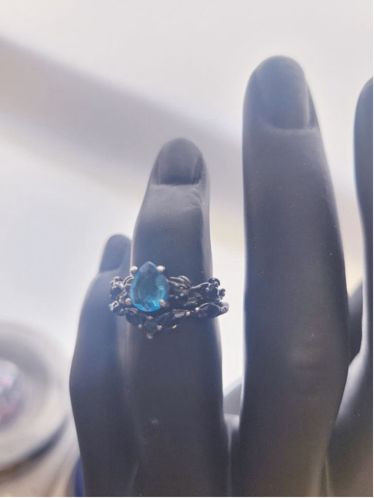 Other 925 sterling silver plated black Gothic zirconia ring size 7 Size ONE SIZE - 4 Thumbnail