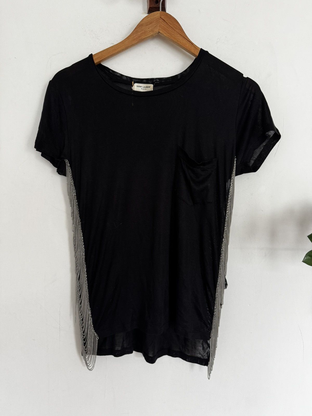 Saint Laurent Paris Saint Laurent Paris 14ss side chain silk t