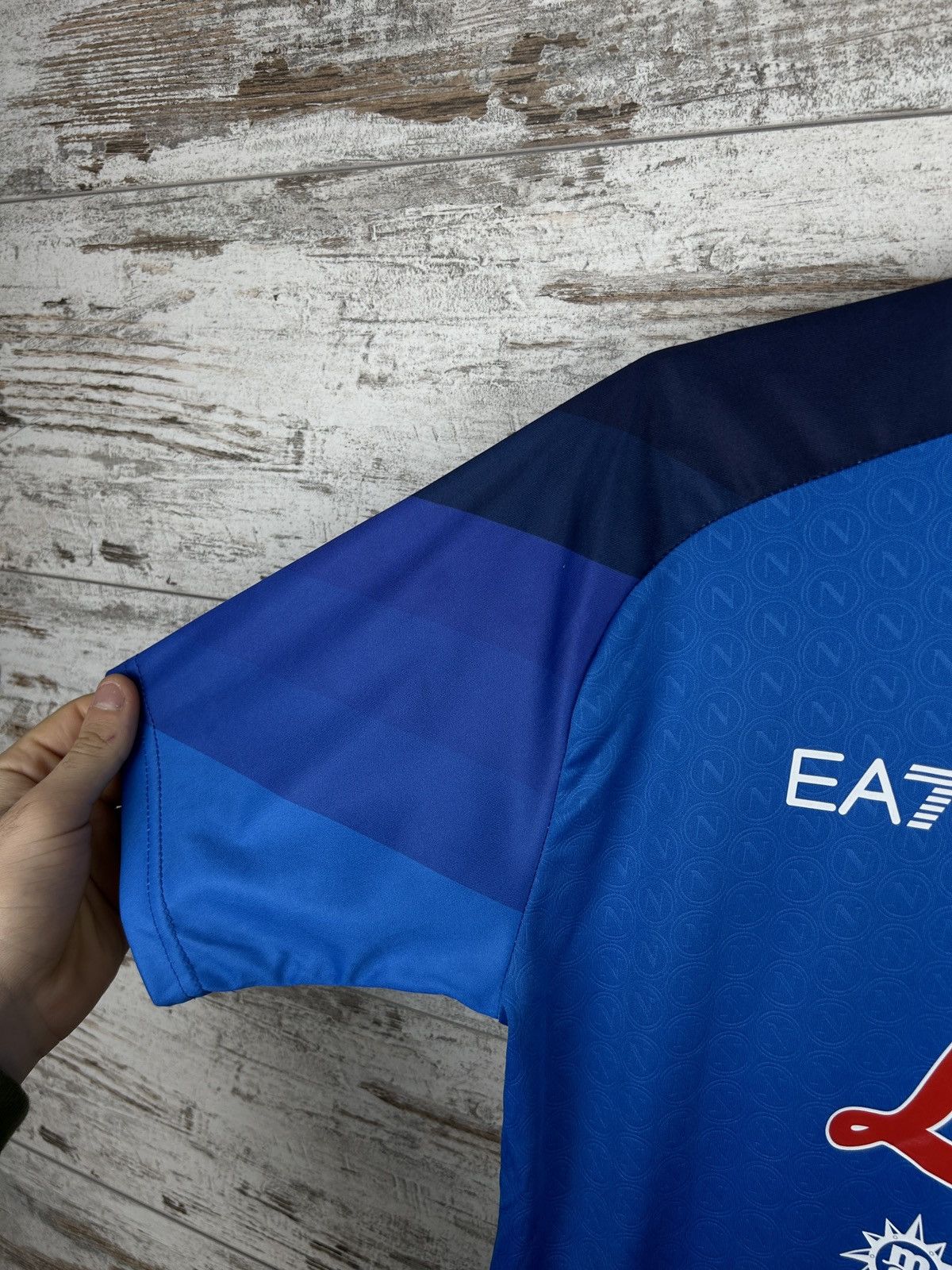 Emporio Armani × Vintage Mens Vintage EA7 SC Napoli T-shirt soccer jersey SSCN Size US S / EU 44-46 / 1 - 4 Thumbnail