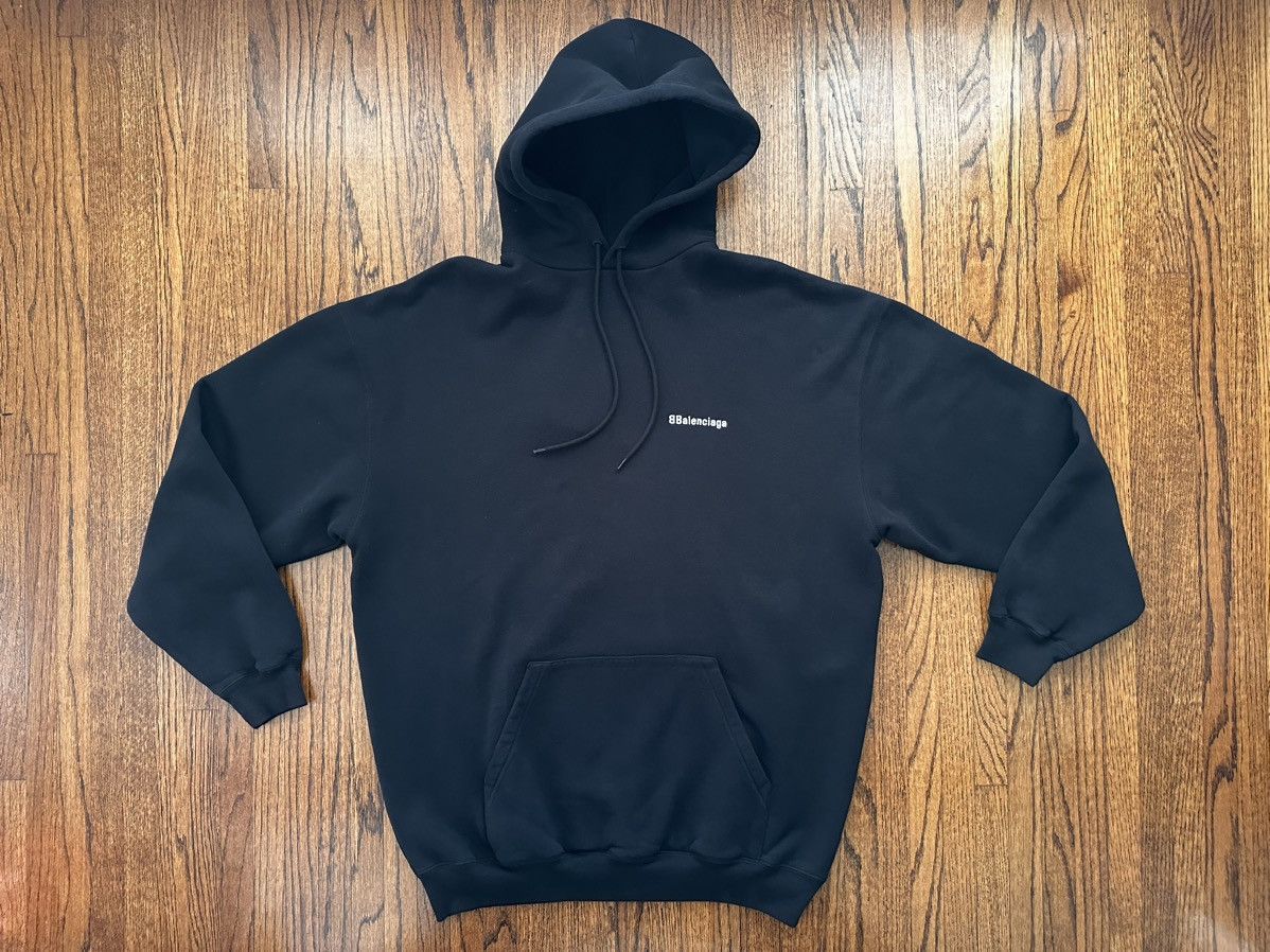 Image of Balenciaga Bb Corp Hoodie in Black, Men's (Size XS)