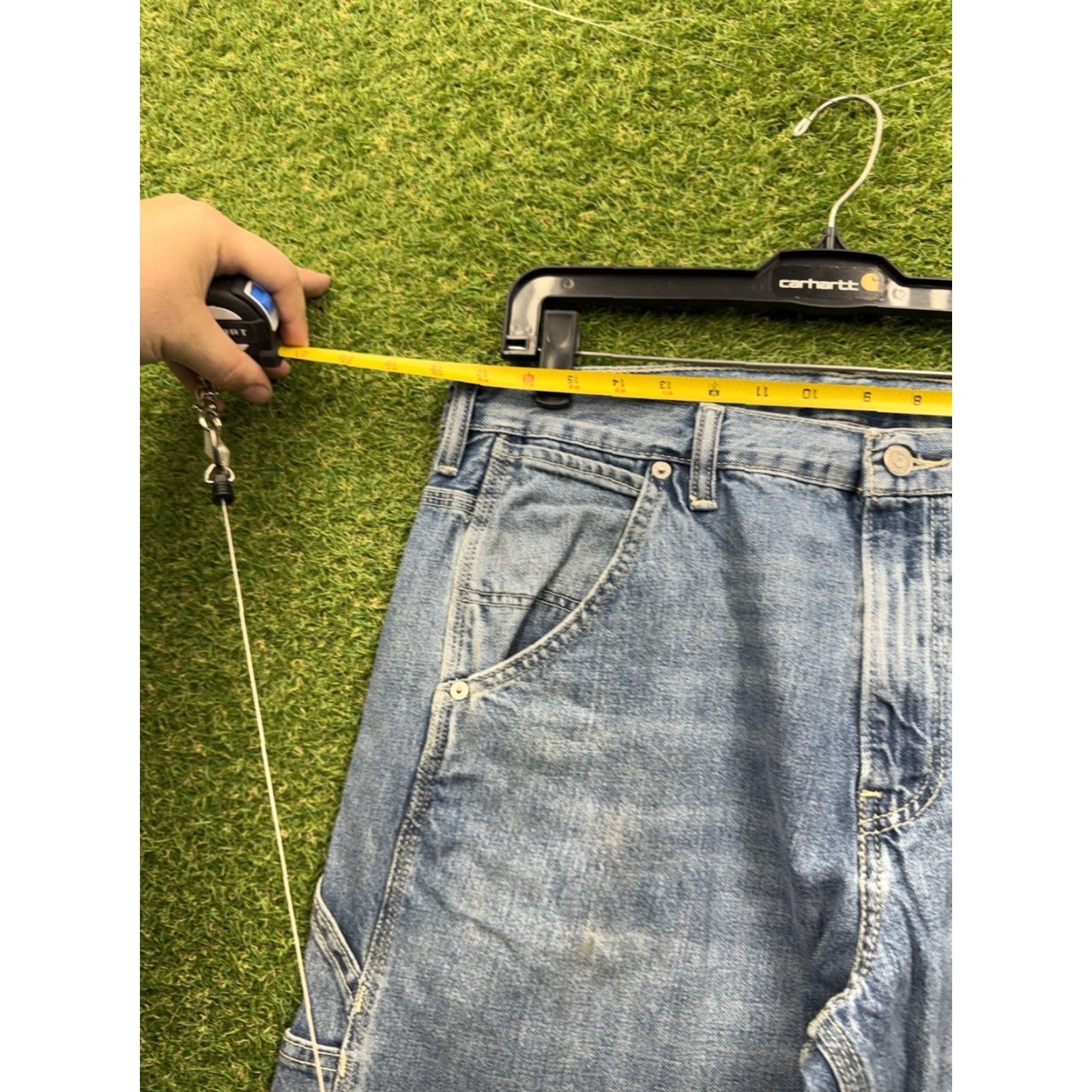 Levi's VINTAGE Levi's Carpenter Jeans Mens 34x34 Wide-Leg Relaxed Denim Blue 90s 00s USA Skater Size US 34 / EU 50 - 5 Thumbnail