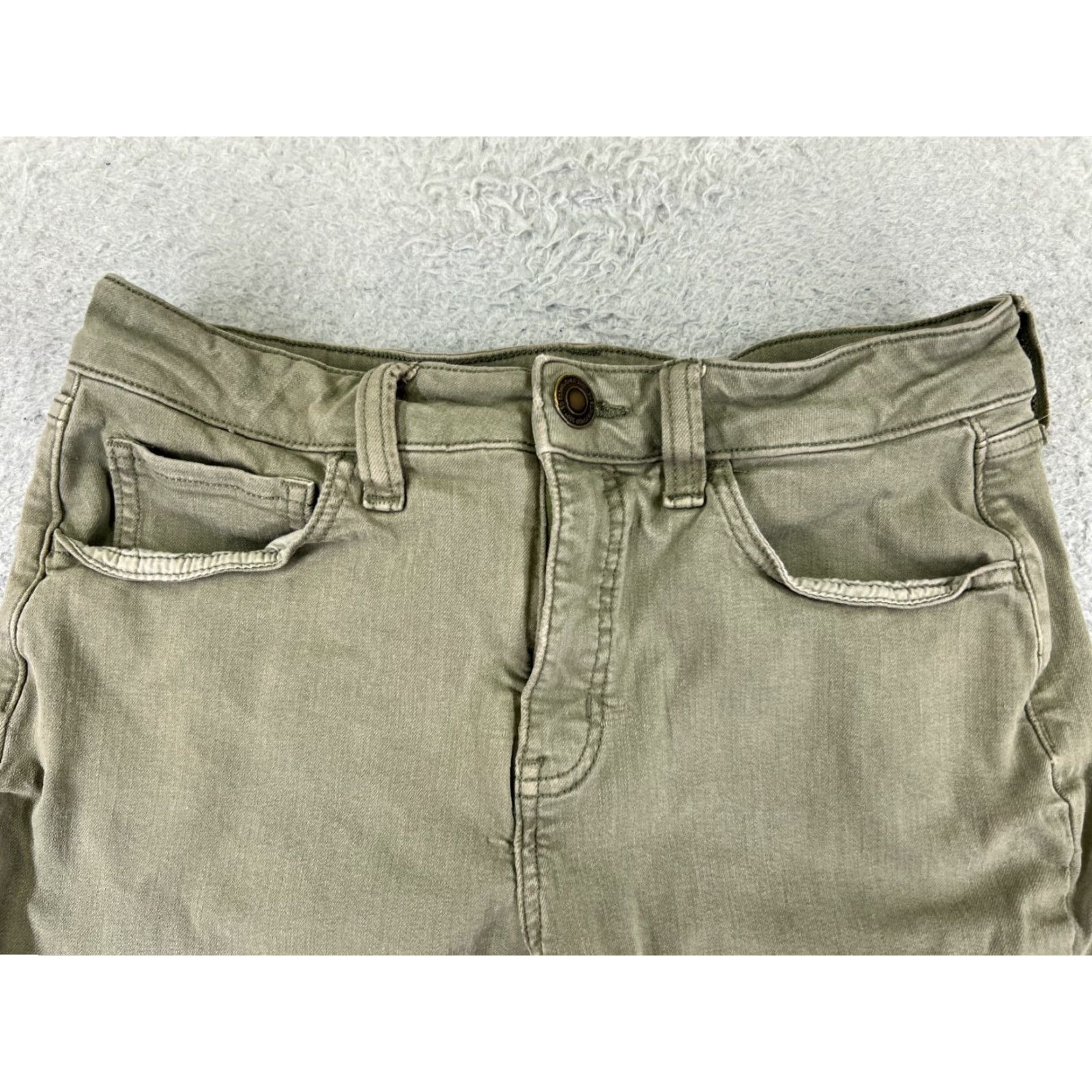 Vintage SO Jeans Women’s Jeans Crop Mid Rise 26x23 Green Denim Cotton Blend 11 Regular Mens Womens Boys Girls Size 32" / US 10 / IT 46 - 4 Thumbnail