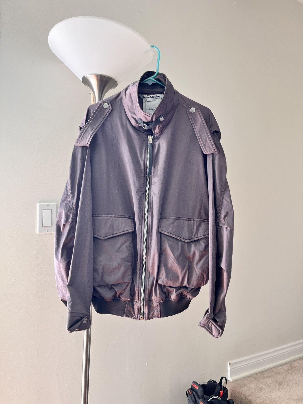 Acne Studios Acne studios ‘Mid Grey Satin Bomber Jacket’ Size US S / EU 44-46 / 1 - 1 Thumbnail
